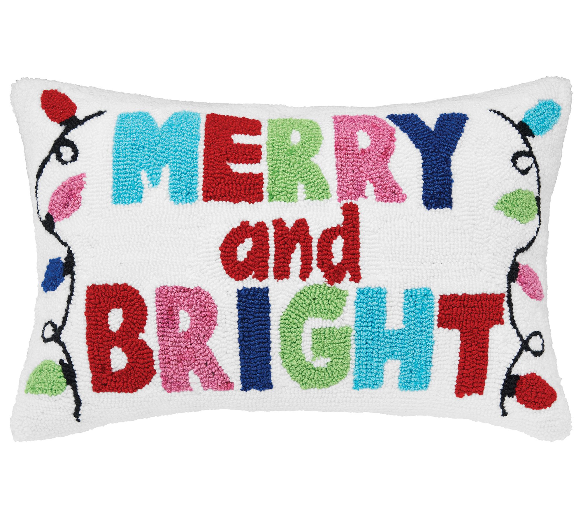 Bright Christmas "Merry And Bright" Pillow by Valerie