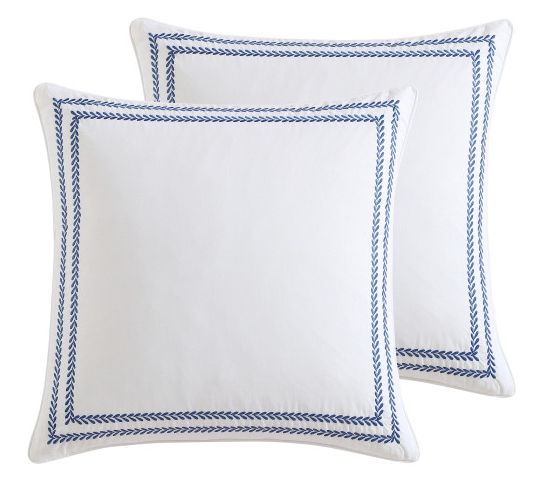 Laura Ashley Stitched Vine Blue European Sham