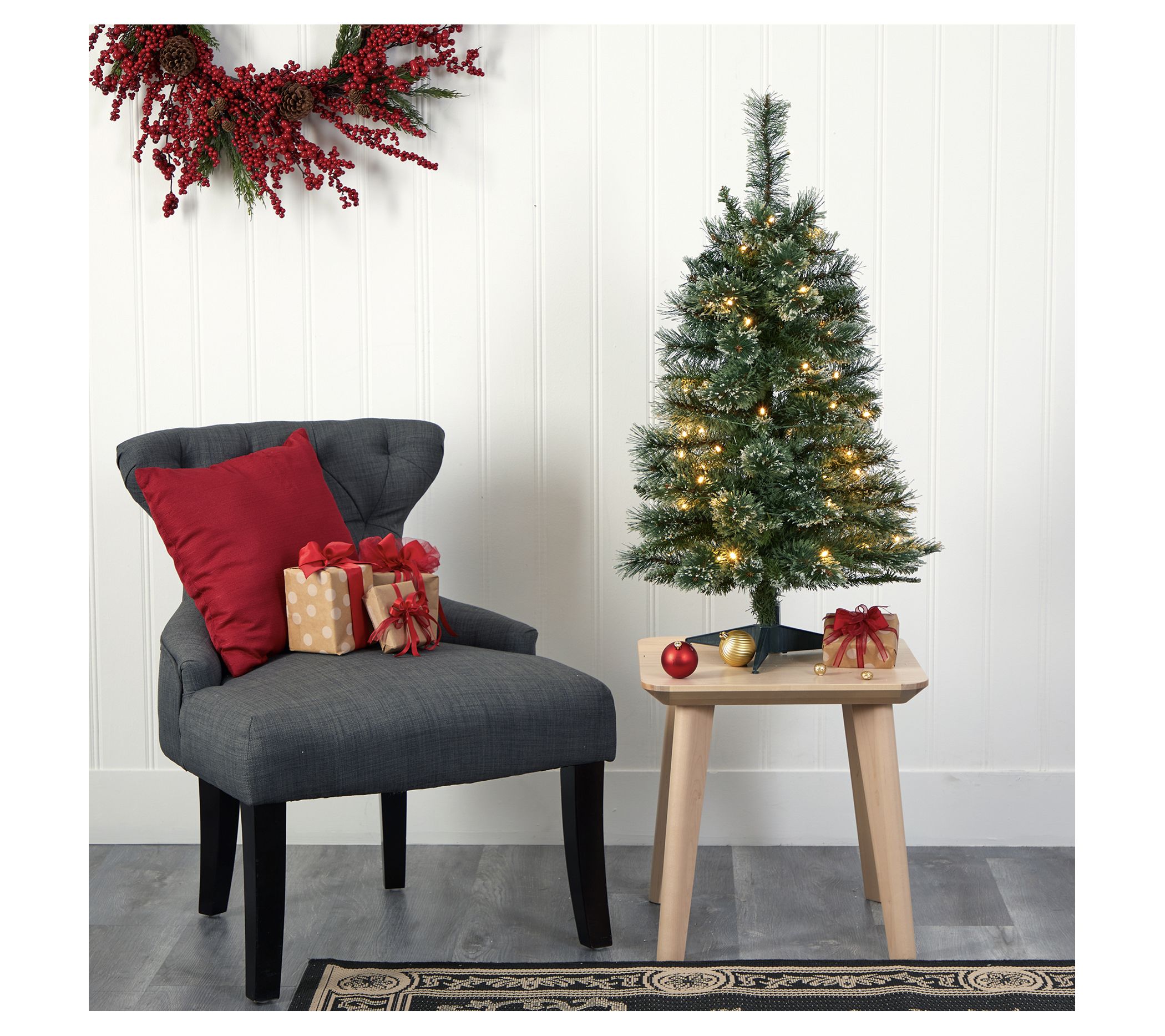 Nearly Natural 3-ft Wisconsin Slim Snow Tip Christmas Tree