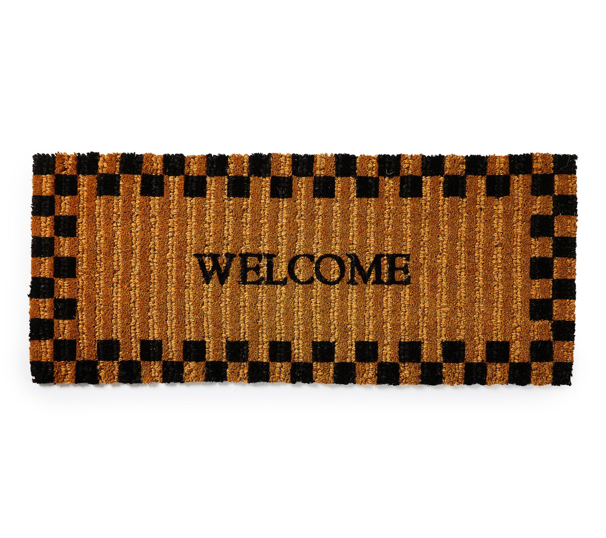 MacKenzie-Childs Welcome Checked Double Door Entrance Mat