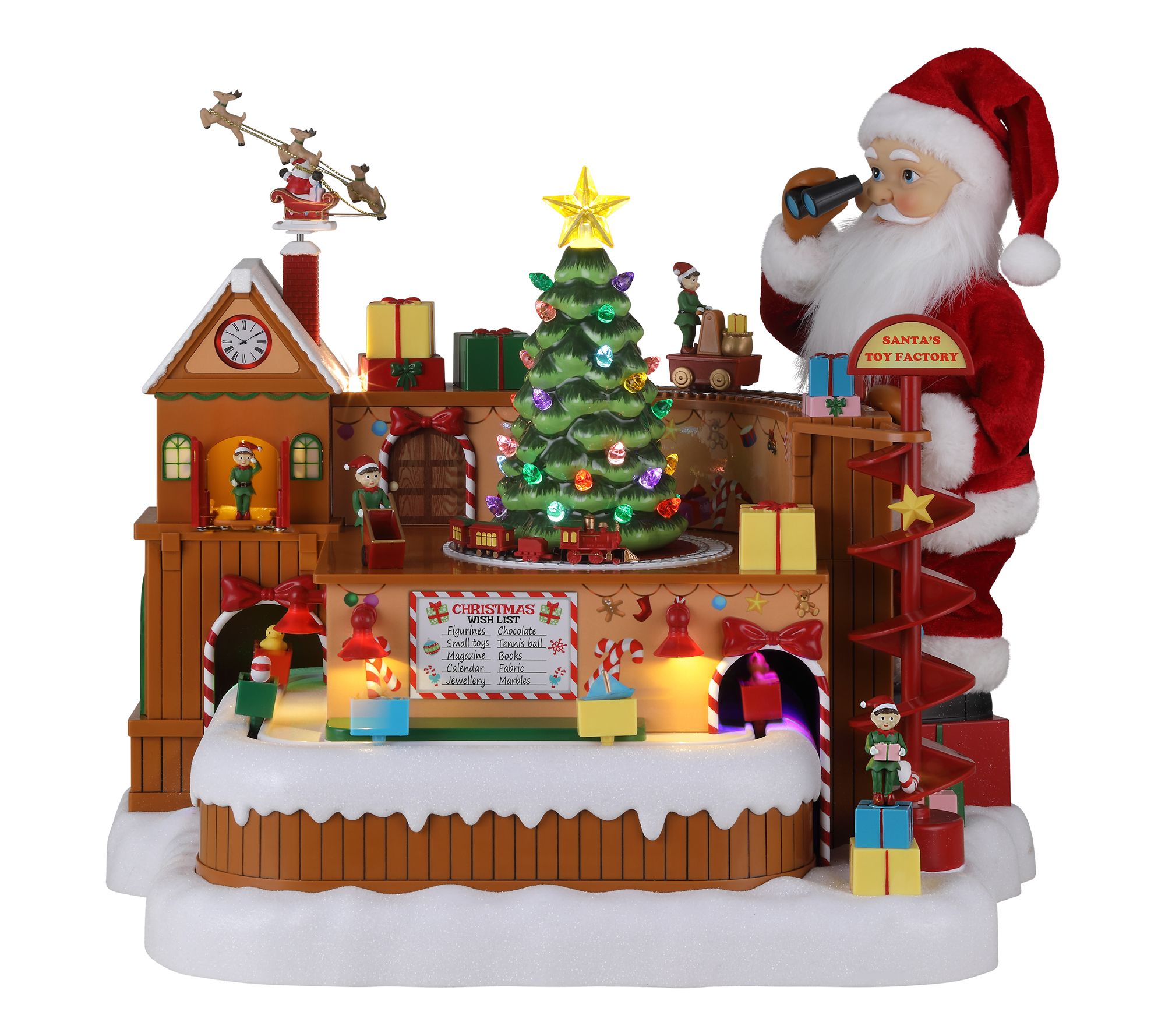 Mr. Christmas 15 in. Animated Santa's Toy Factory Workshop