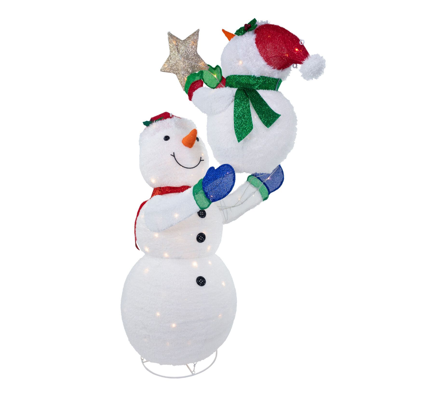 Fraser Hill Farm 6" Prelit Tinsel Snowman Decoration w/ Lights