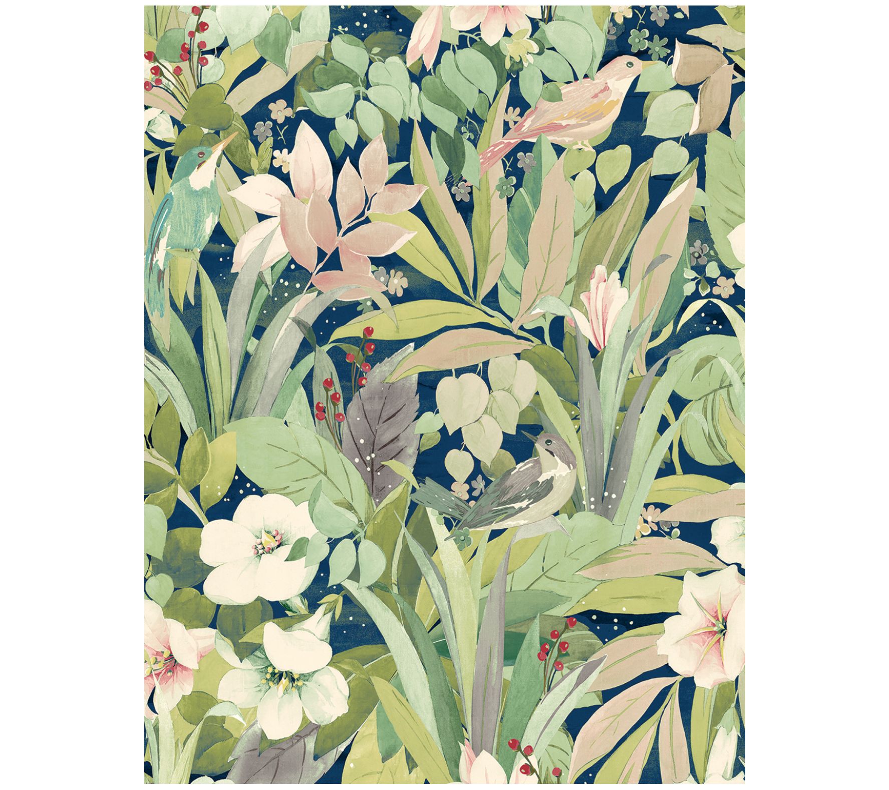 NextWall Blossoming Birds Peel and Stick Wallpaper