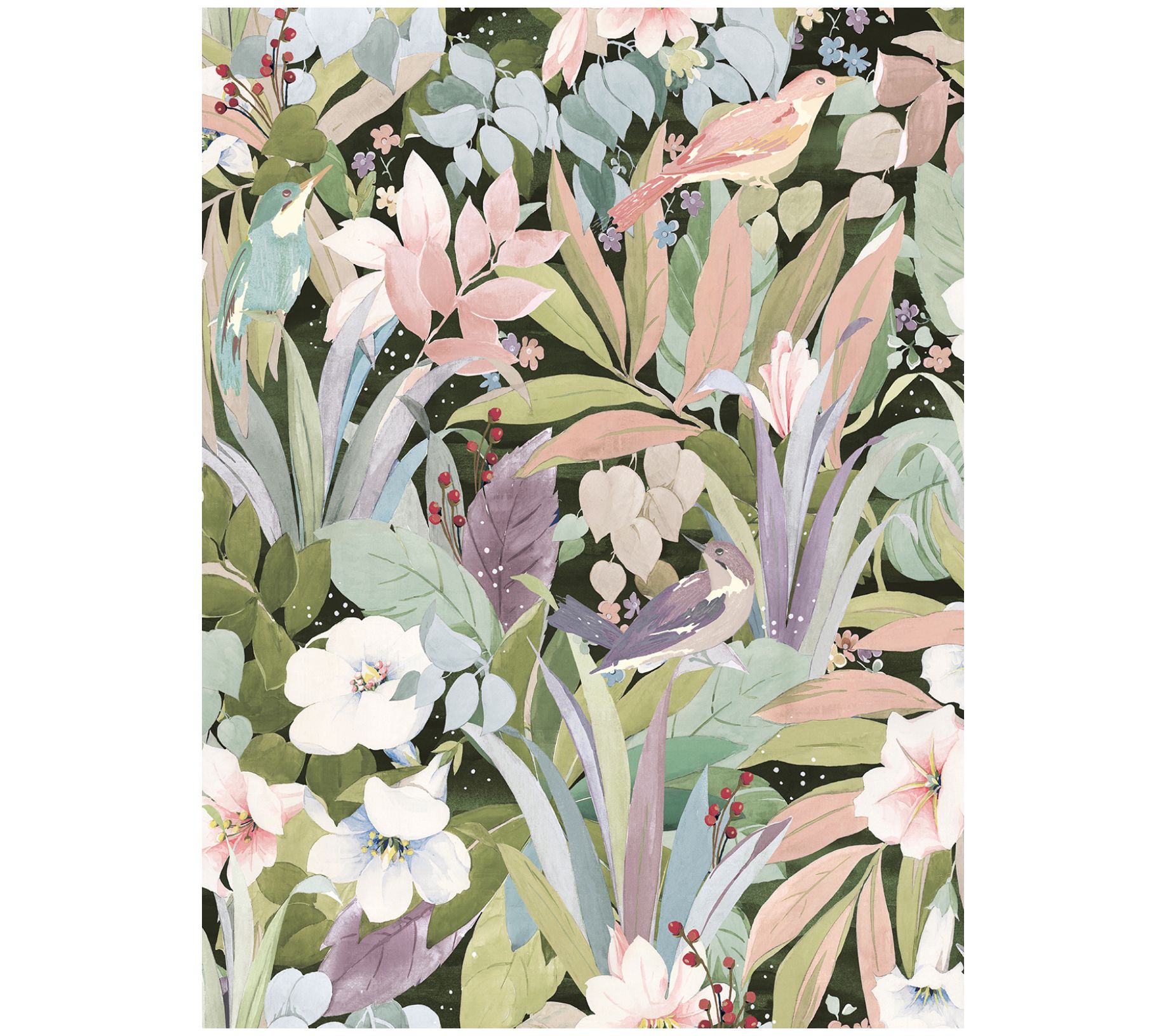 NextWall Blossoming Birds Peel and Stick Wallpaper