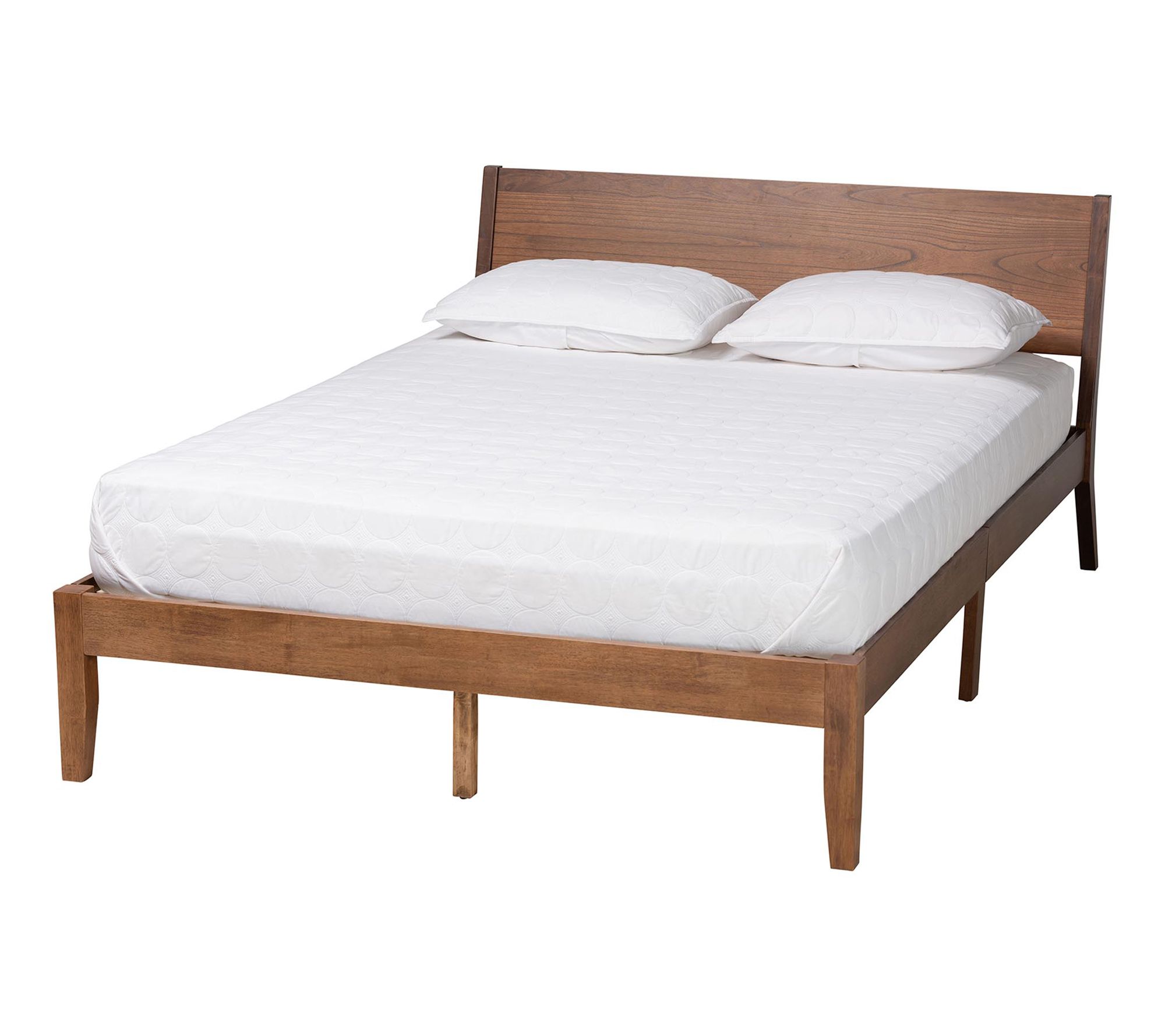 Baxton Studio S alvatore Walnut Brown Wood Kin g Platform Bed