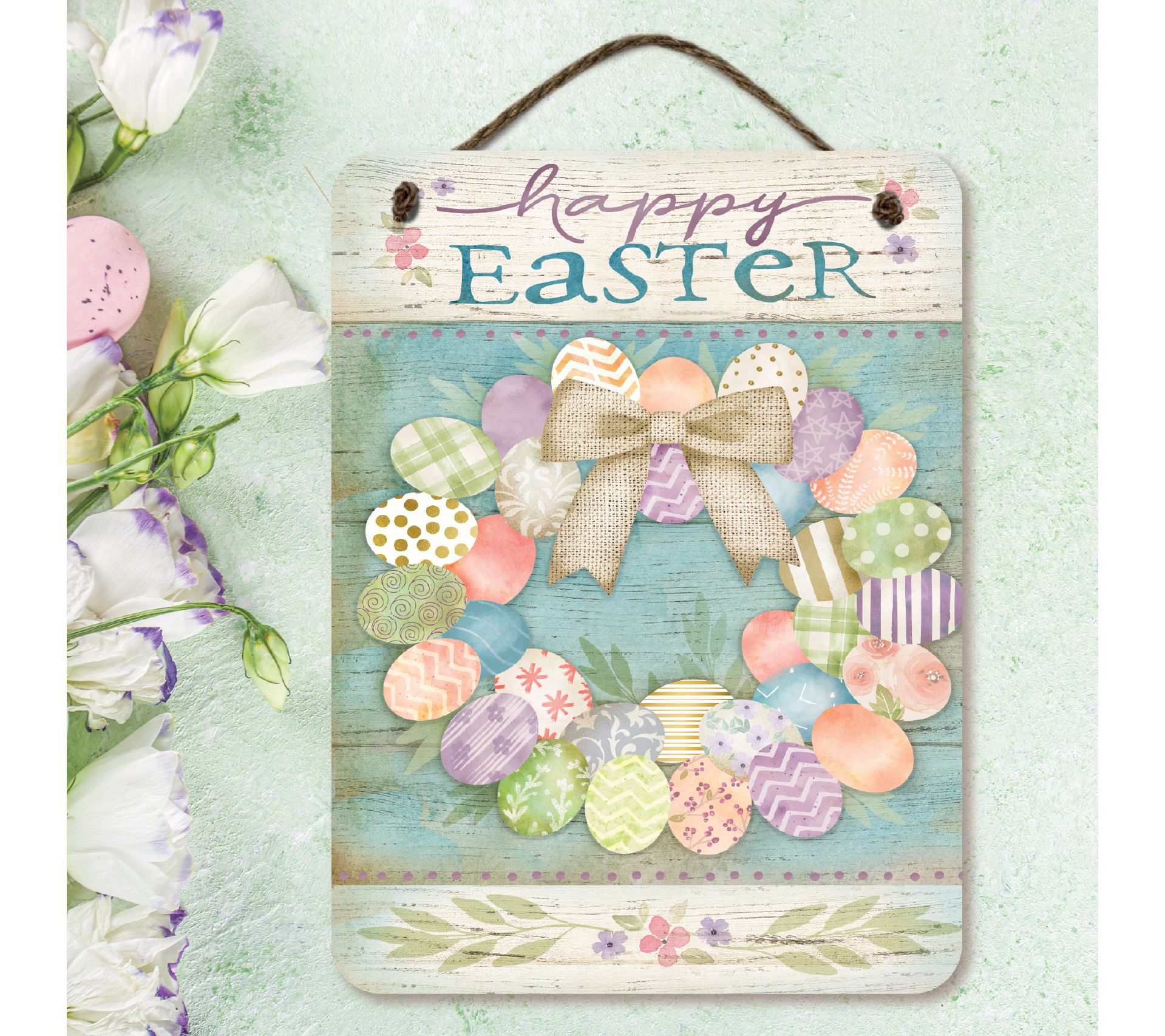 Courtside Market Easter Egg Wreath 12x16 Artboard with Twine