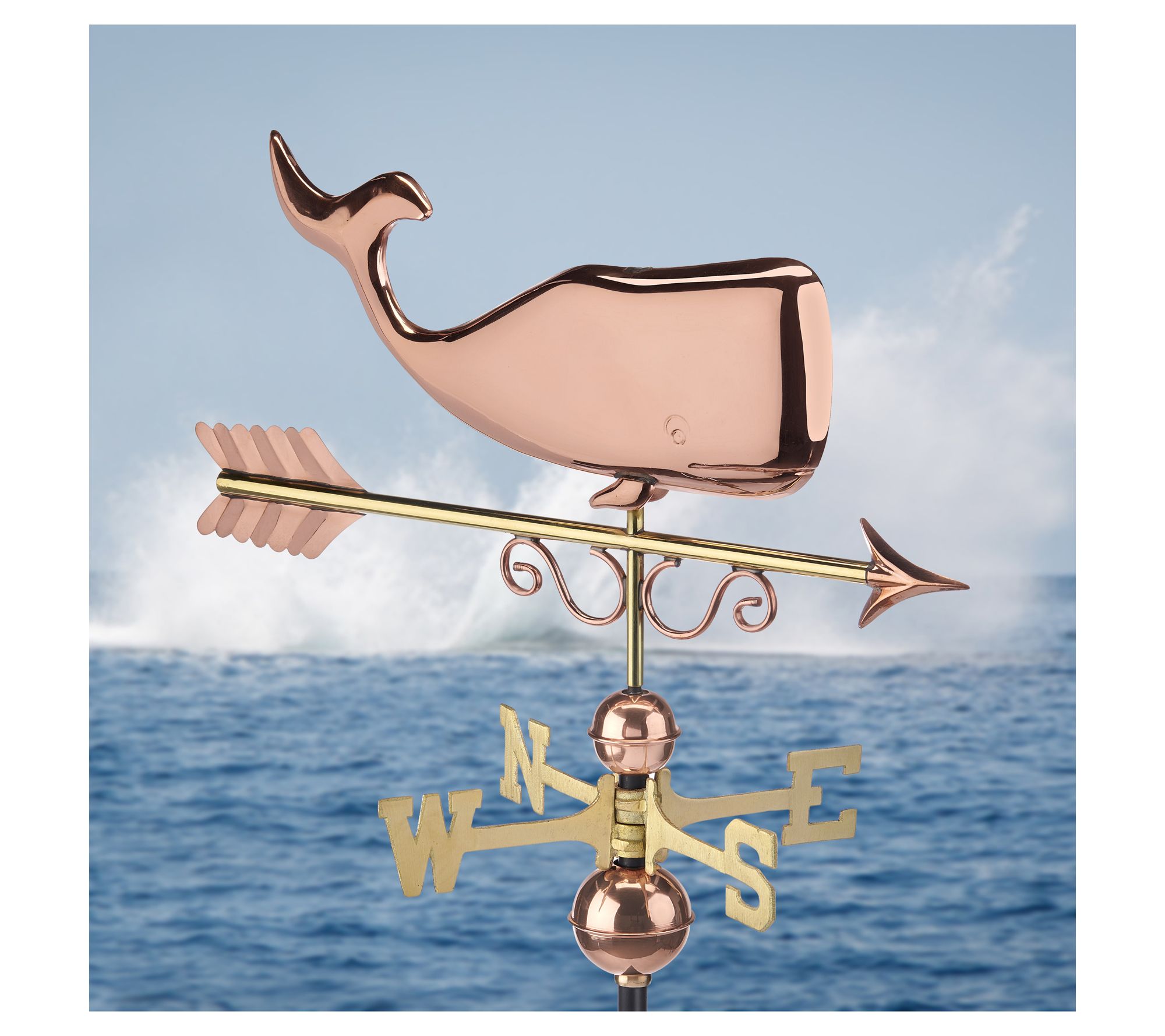 Save the Whales Weathervane - Pure Copper by Good Directions
