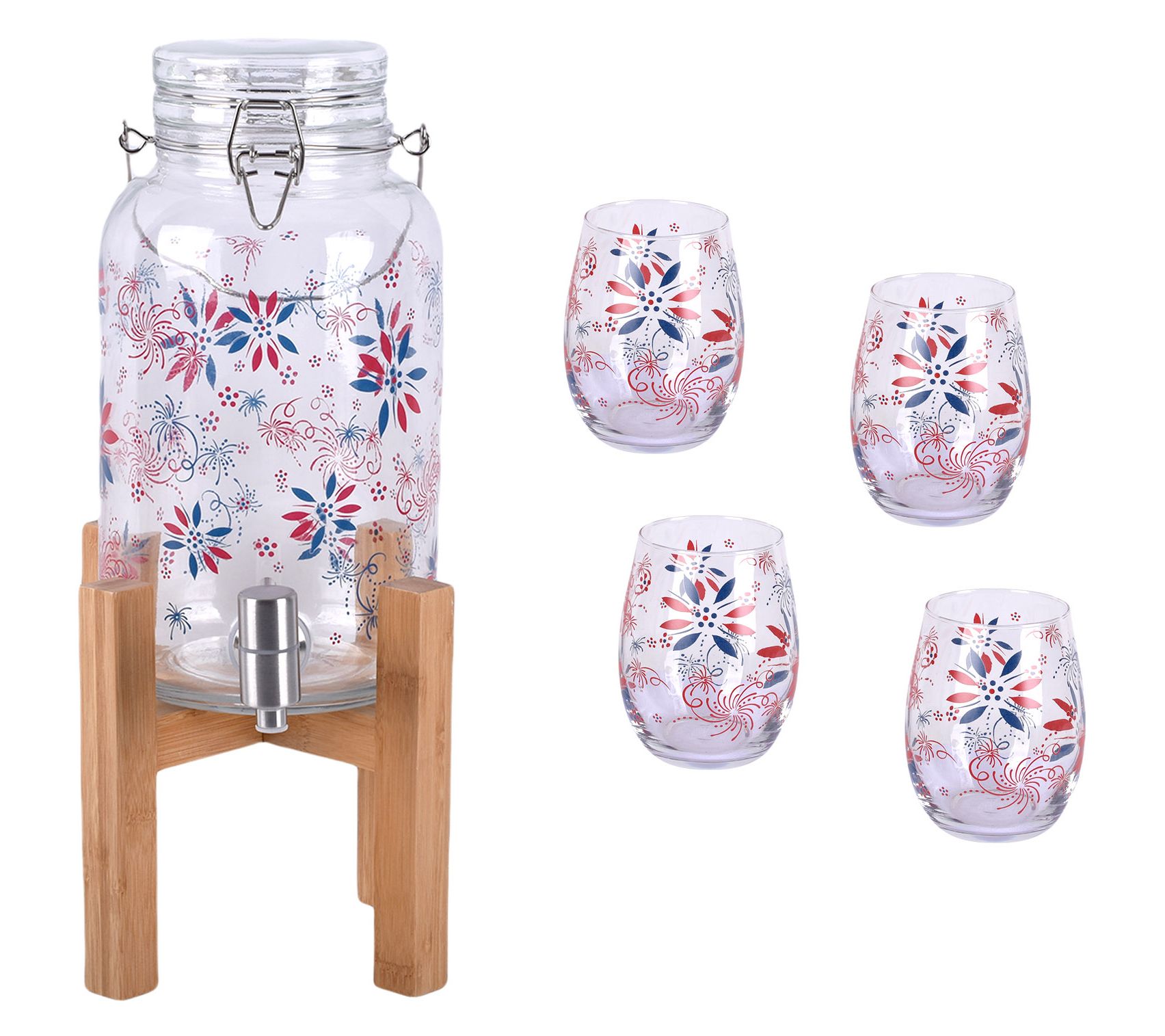 "As Is" Temp-tations Special Edition Drink Dispenser & 4pc Glass Set