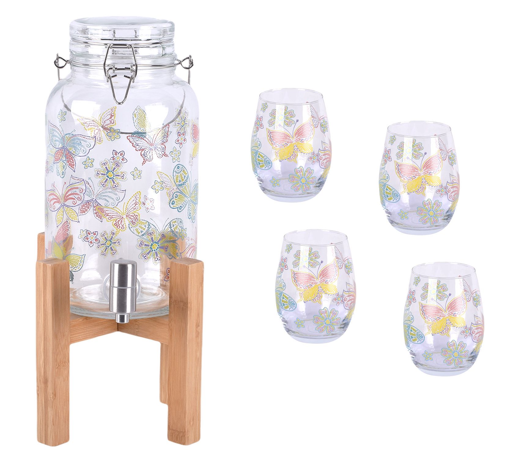 "As Is" Temp-tations Special Edition Drink Dispenser & 4pc Glass Set