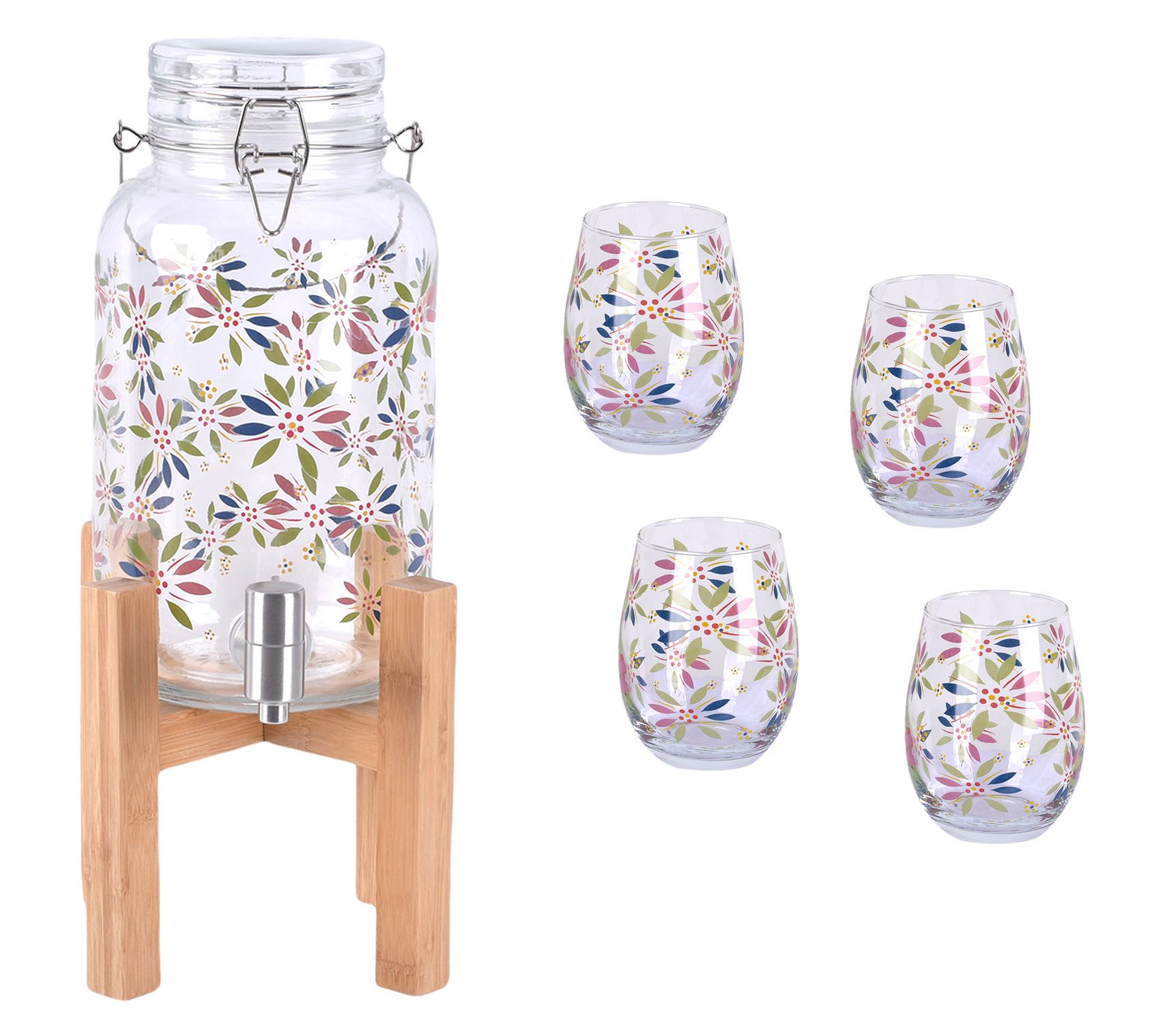 "As Is" Temp-tations Special Edition Drink Dispenser & 4pc Glass Set