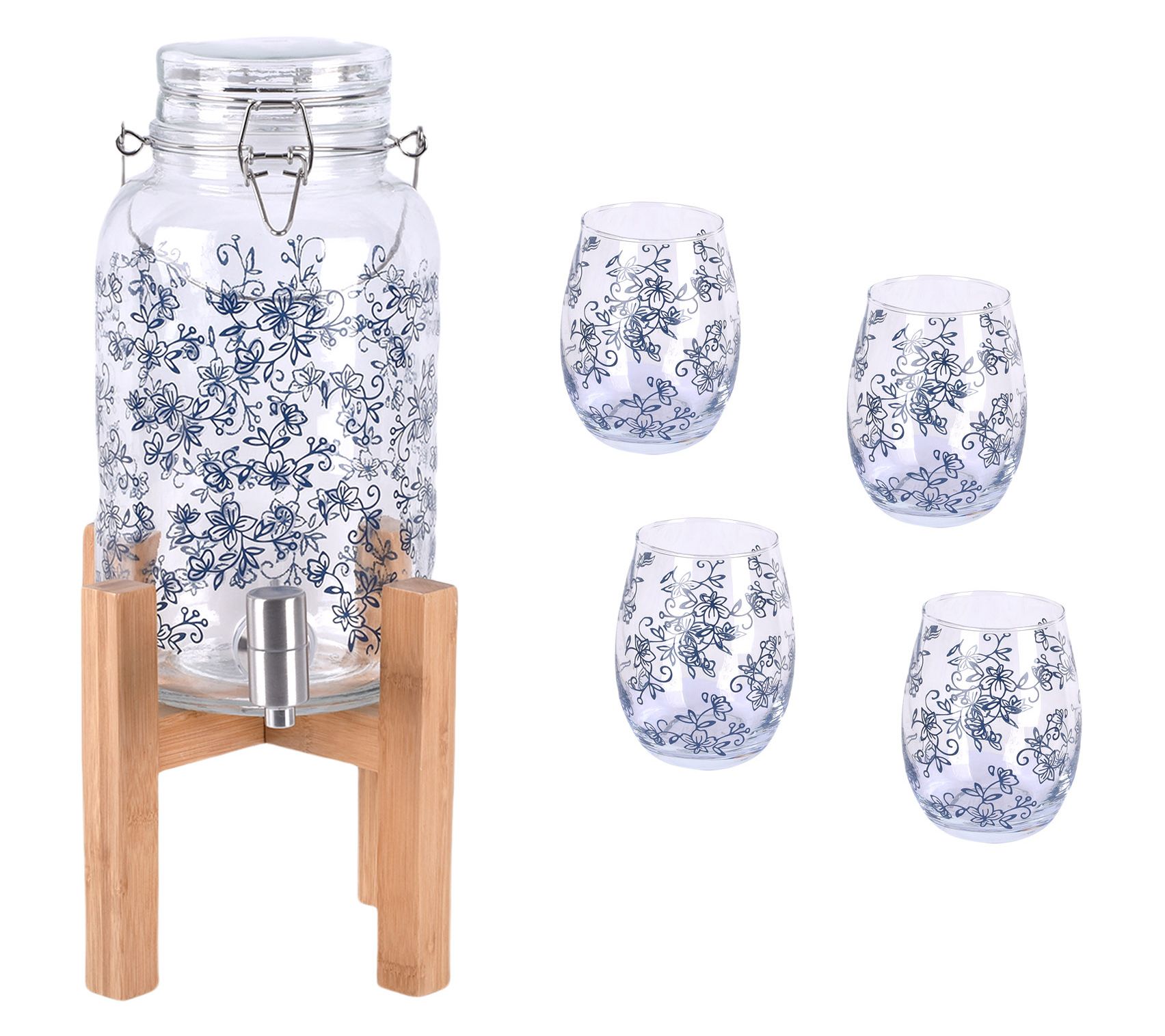 "As Is" Temp-tations Special Edition Drink Dispenser & 4pc Glass Set