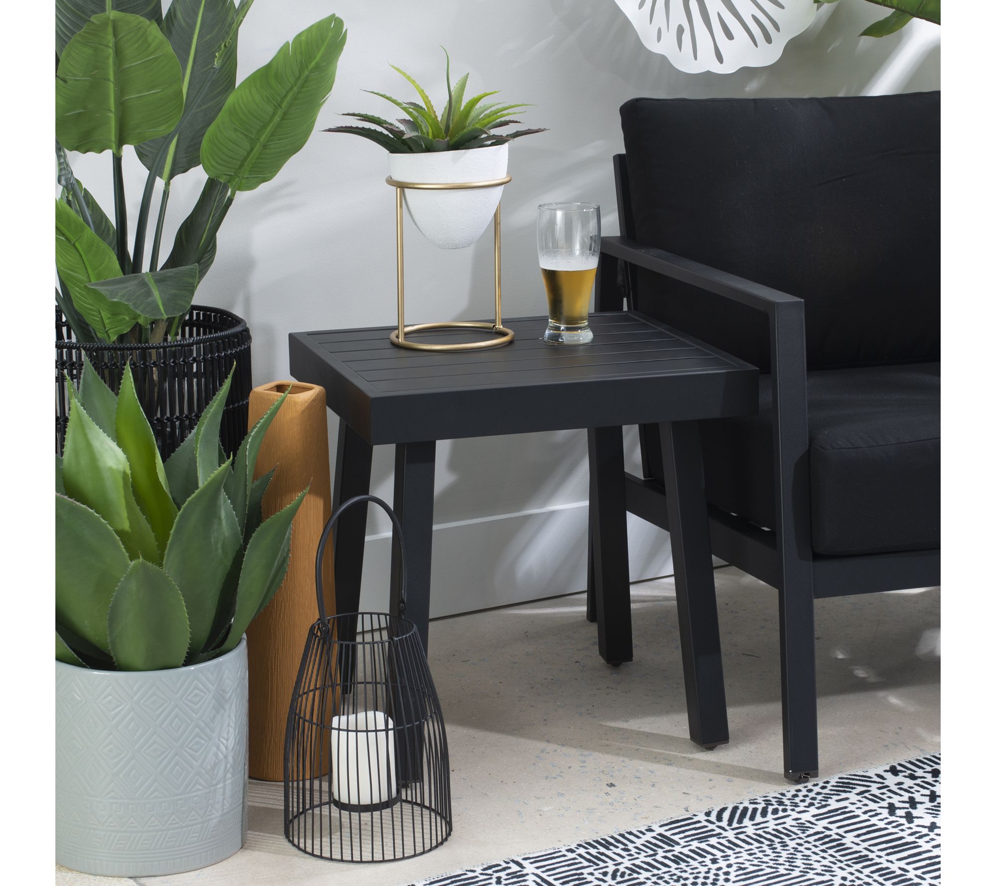 Linon Home Holland Aluminum Side Table