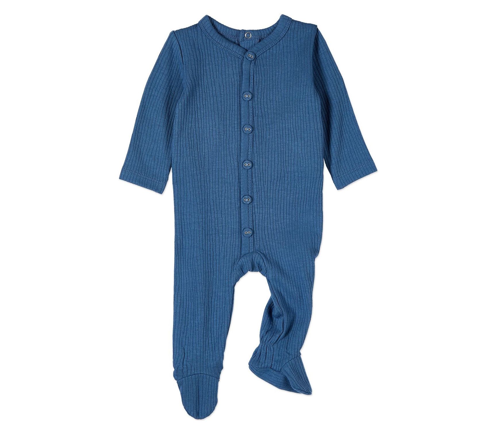 MiniMoi Baby & Toddler Solid Color Ribbed Button-Down Footie