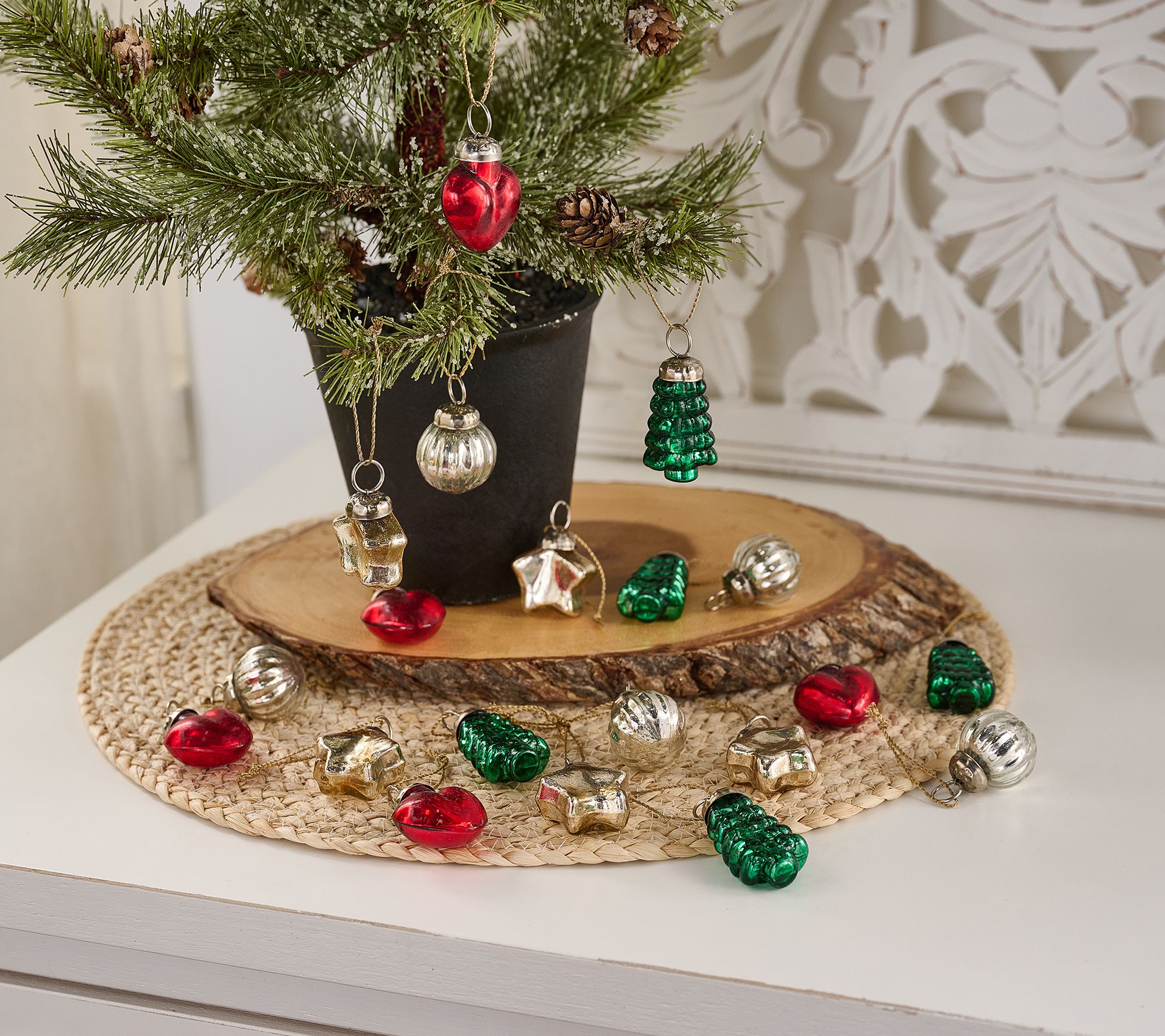 "As Is" 20pc Glass Ornament Scatter- Heart, Star, Ornament