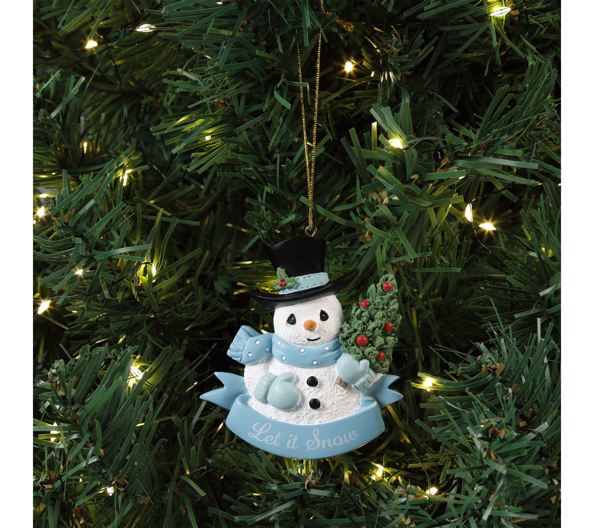PM "Let It Snow" Resin Snowman Flat Ornament