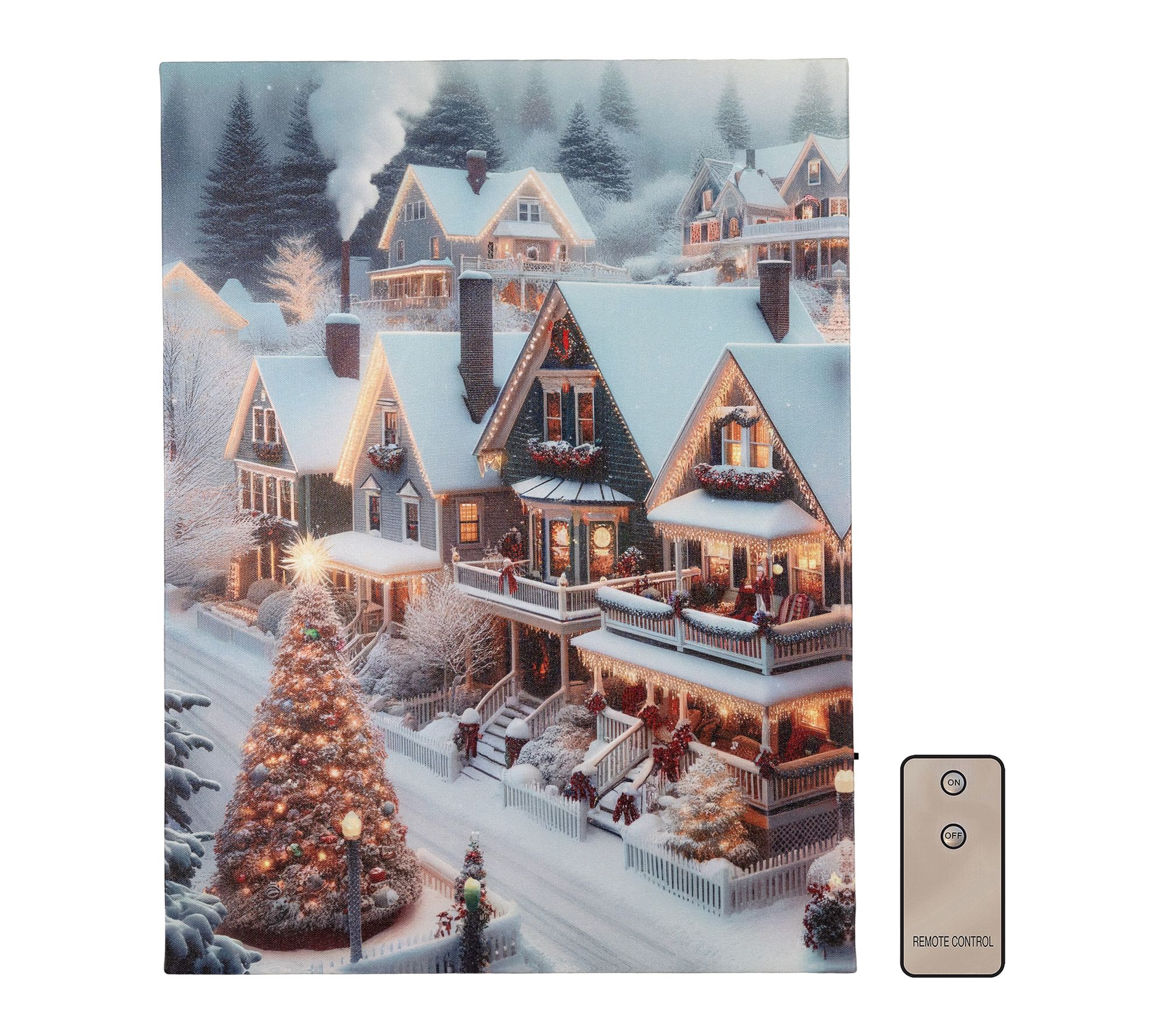 LumaBase Battery Operated Lighted Wall Art - Christmas Town
