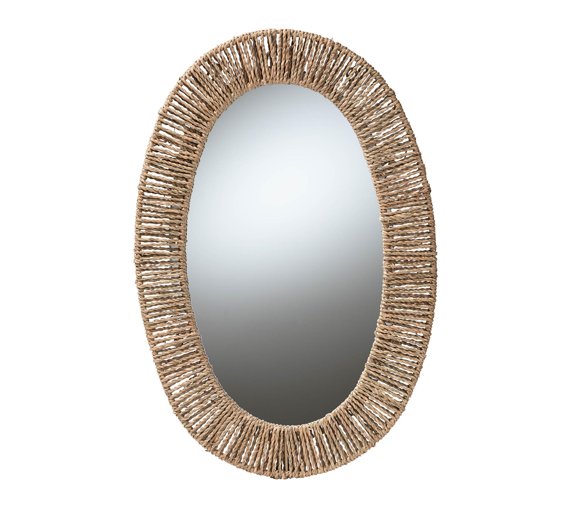 bali & pari Elwyn Metal Natural Seagrass Wall Accent Mirror