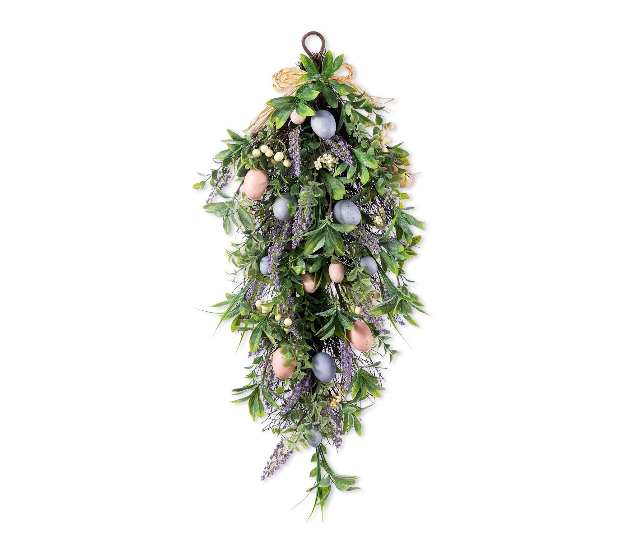 Glitzhome 28"H Easter Egg & Lavender Teardrop