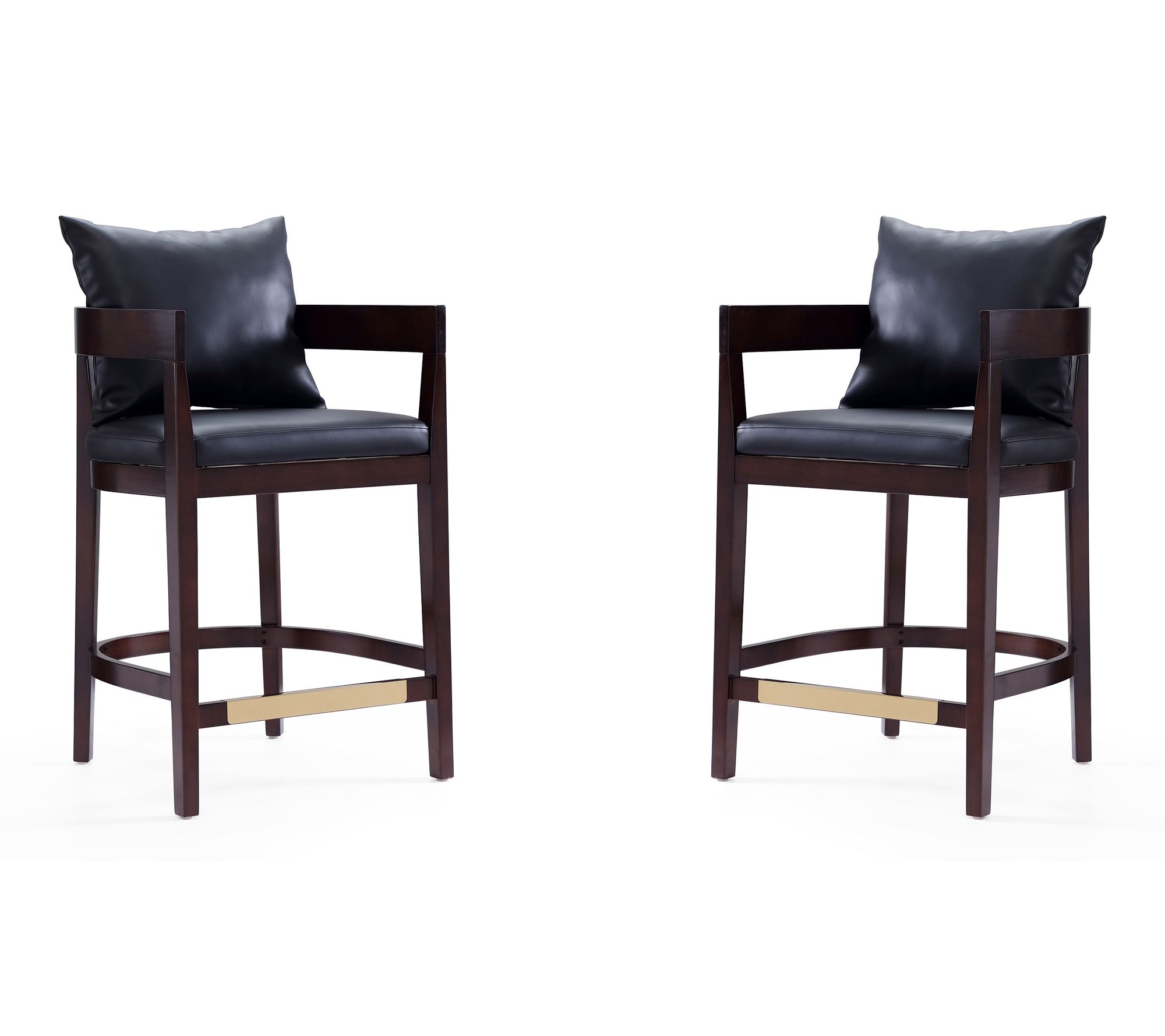 Manhattan Comfort Ritz Wood Upholstered CounterStool-Set of 2