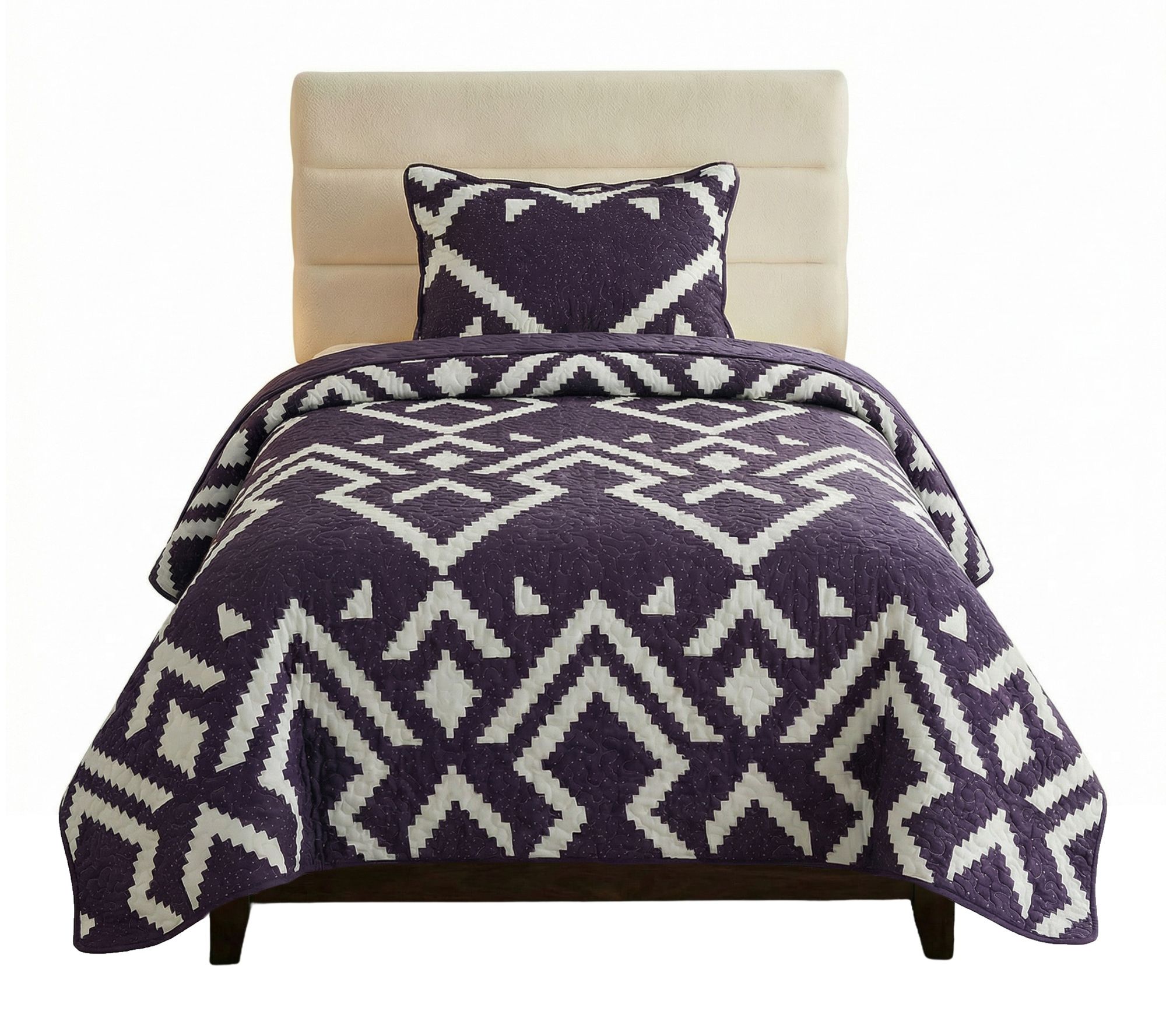 Lavish Home 2-Piece Twin Quilt Bedding Set Geometric Pattern