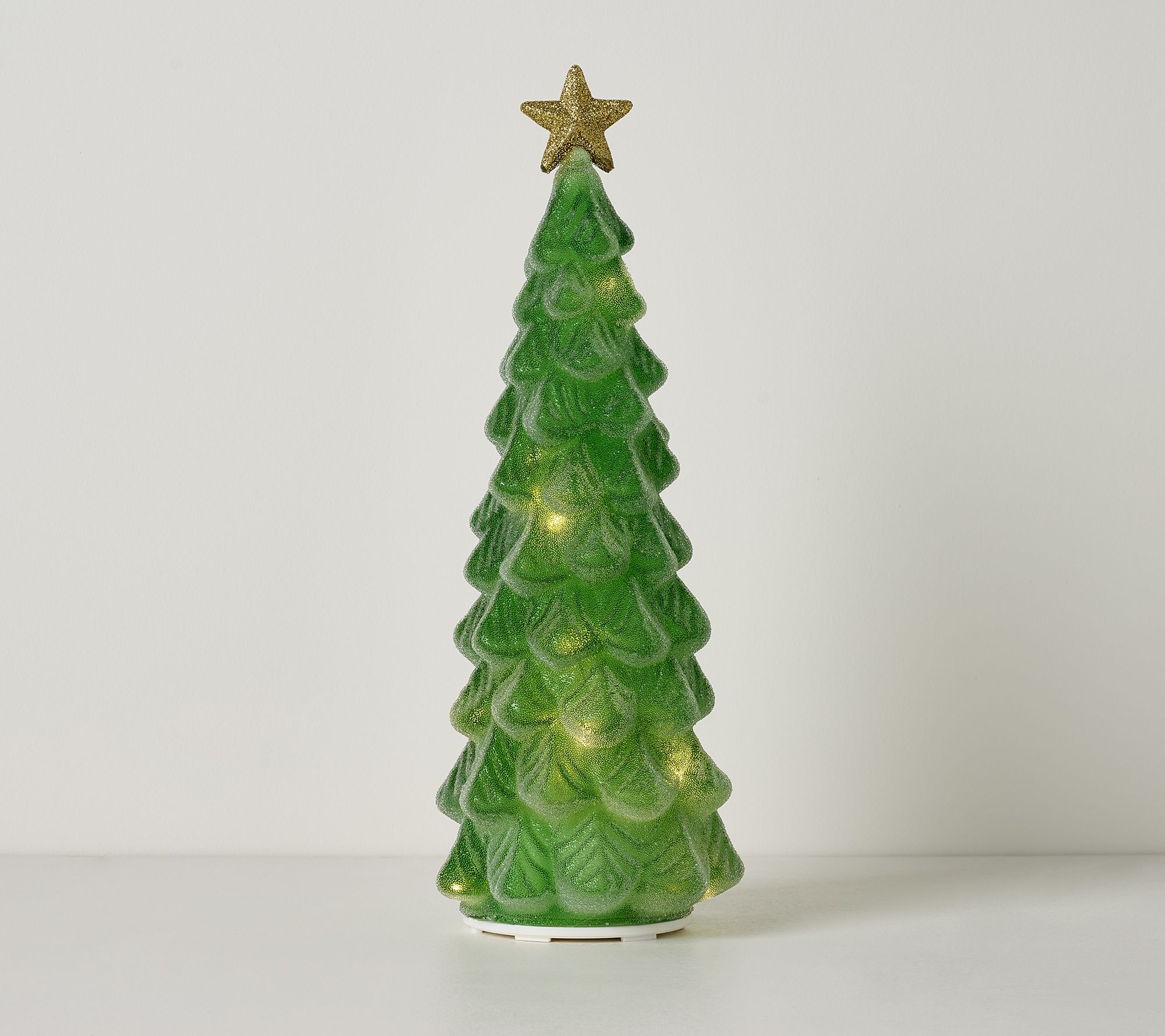 "As Is" 13" Rotating Illuminated Beaded Glass Tree by Valerie