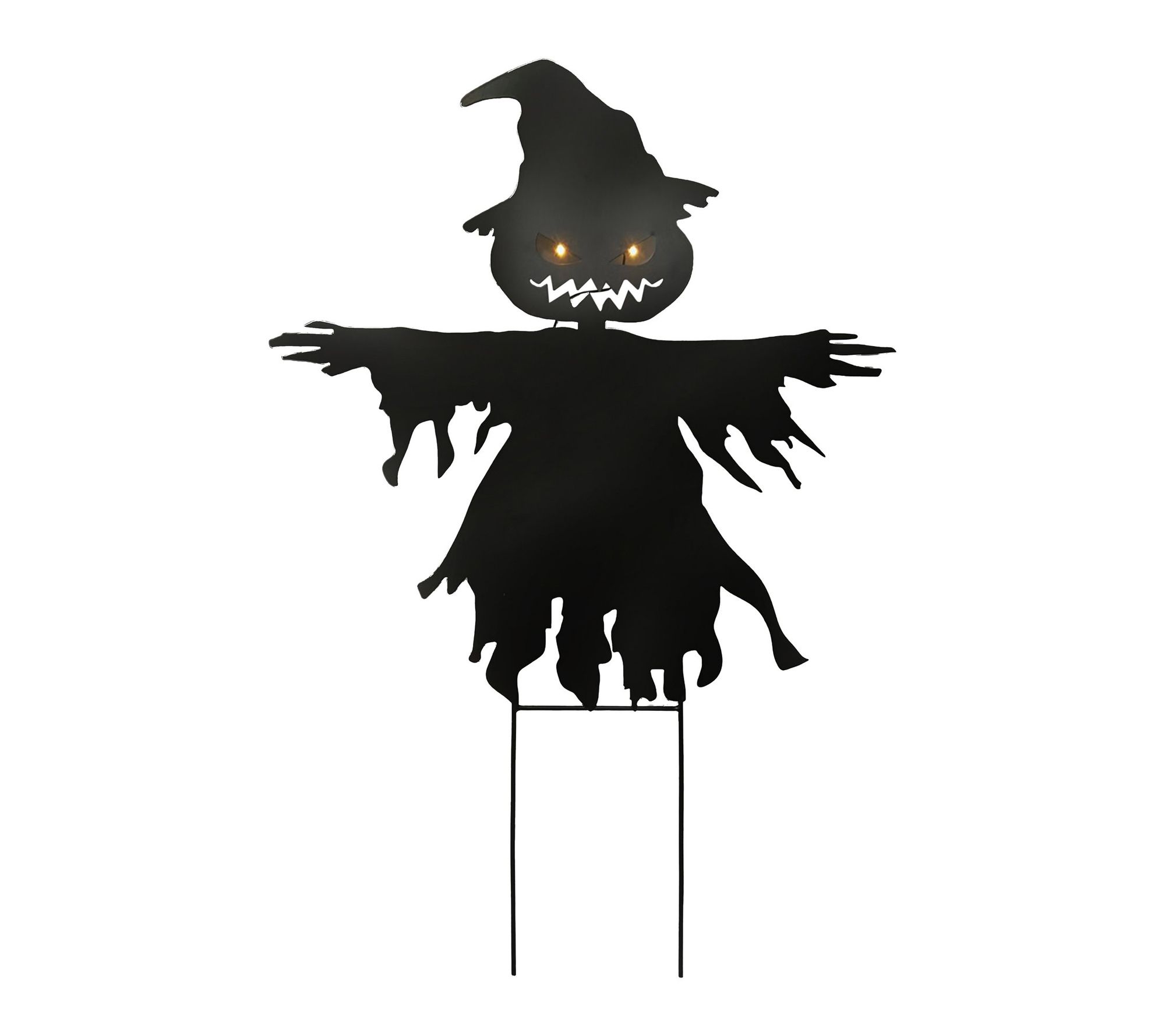 Haunted Hill Farm 36-in. Black Metal Scarecrow Stake Decoration