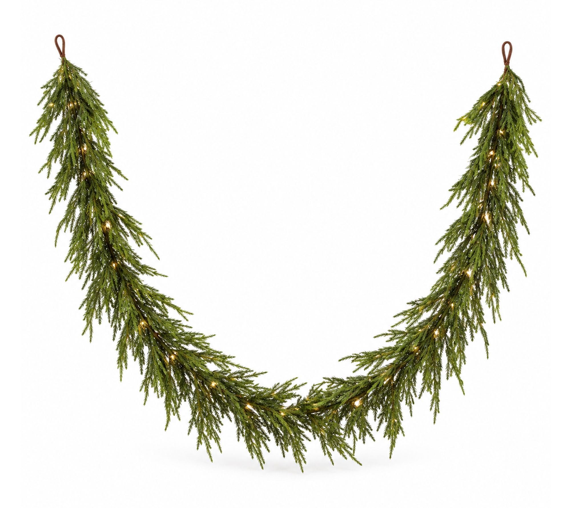 RC Home Decor -60" Natural -Touch Norfolk Pine Garland w/Timer