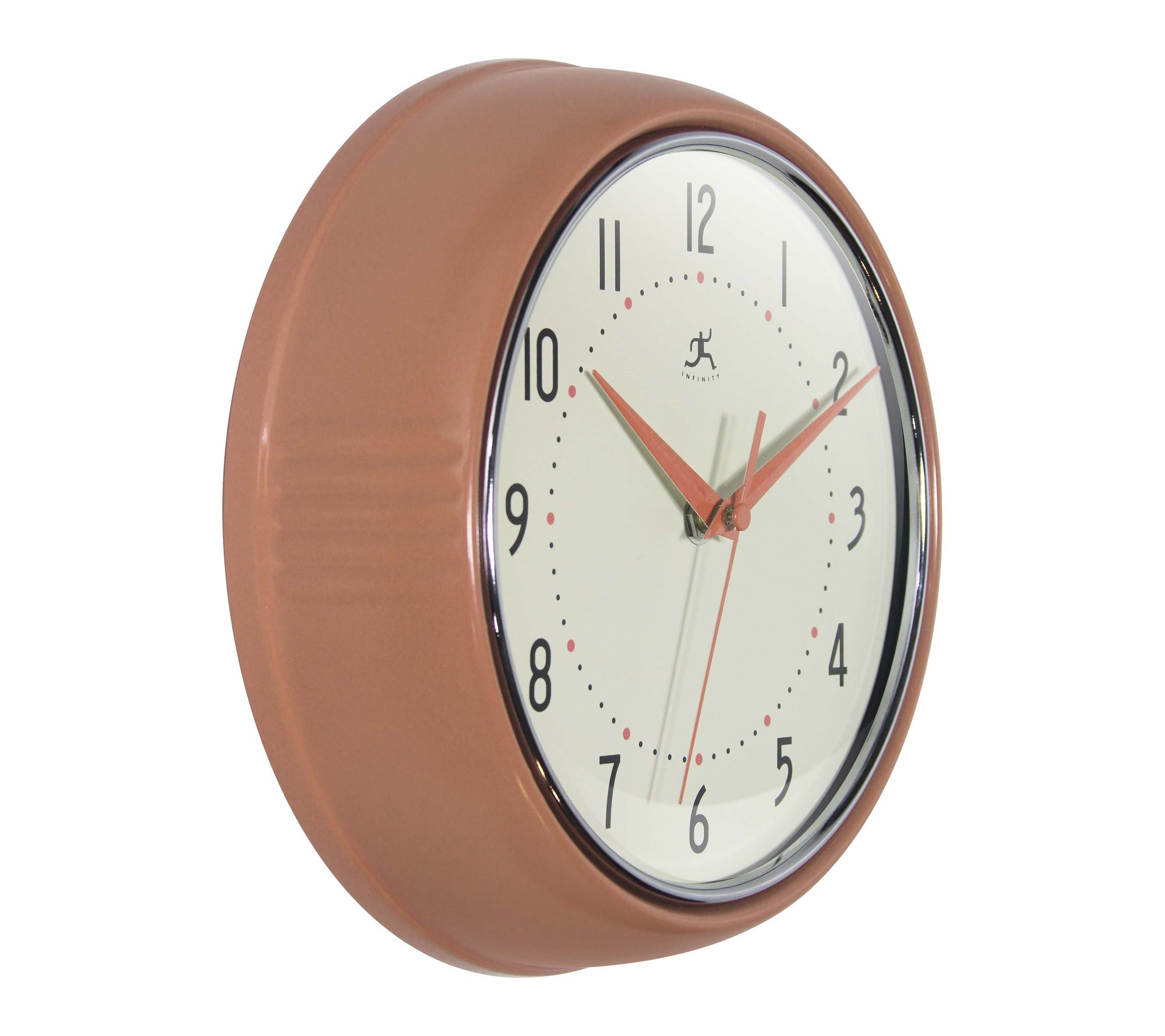 Infinity Instruments Retro Round Metal Clock, 9.5"
