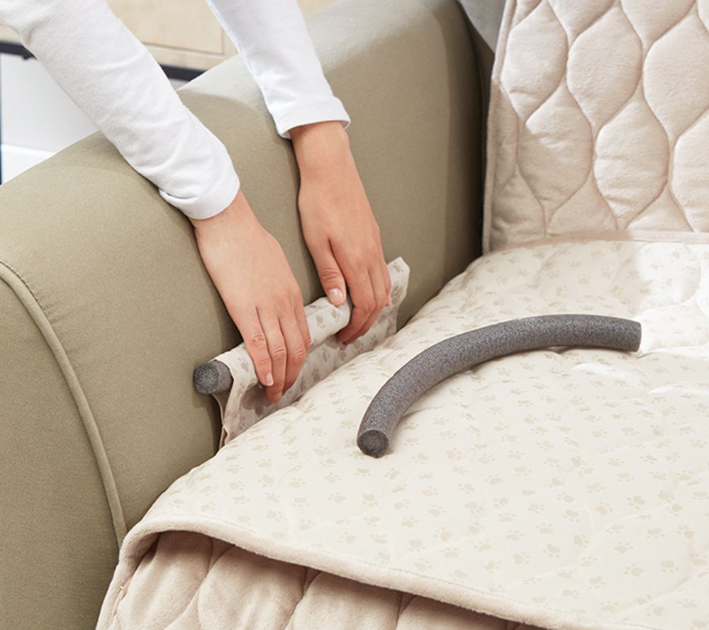 Reversible Taupe/Chocolate Microfiber Sofa Protector by SureFit at