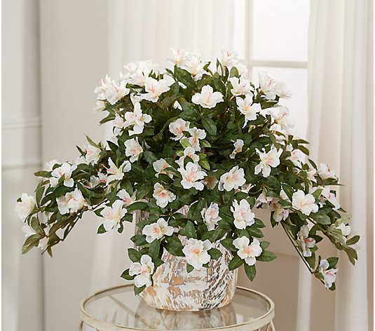 White Azaleas Floral Urn Filler by Valerie