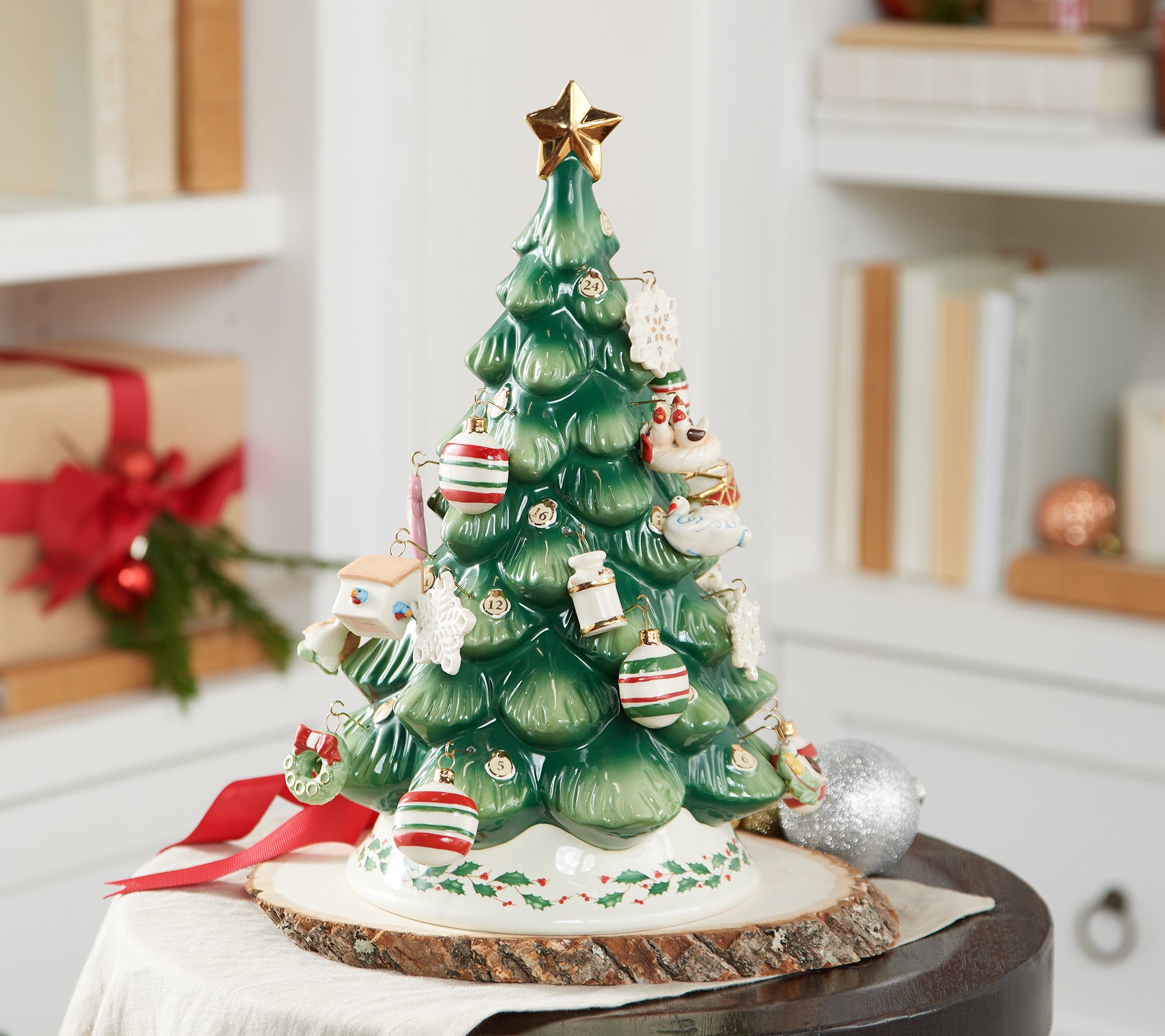 Lenox Holiday 26-Piece Porcelain Advent Tree with 24K Gold - QVC.com