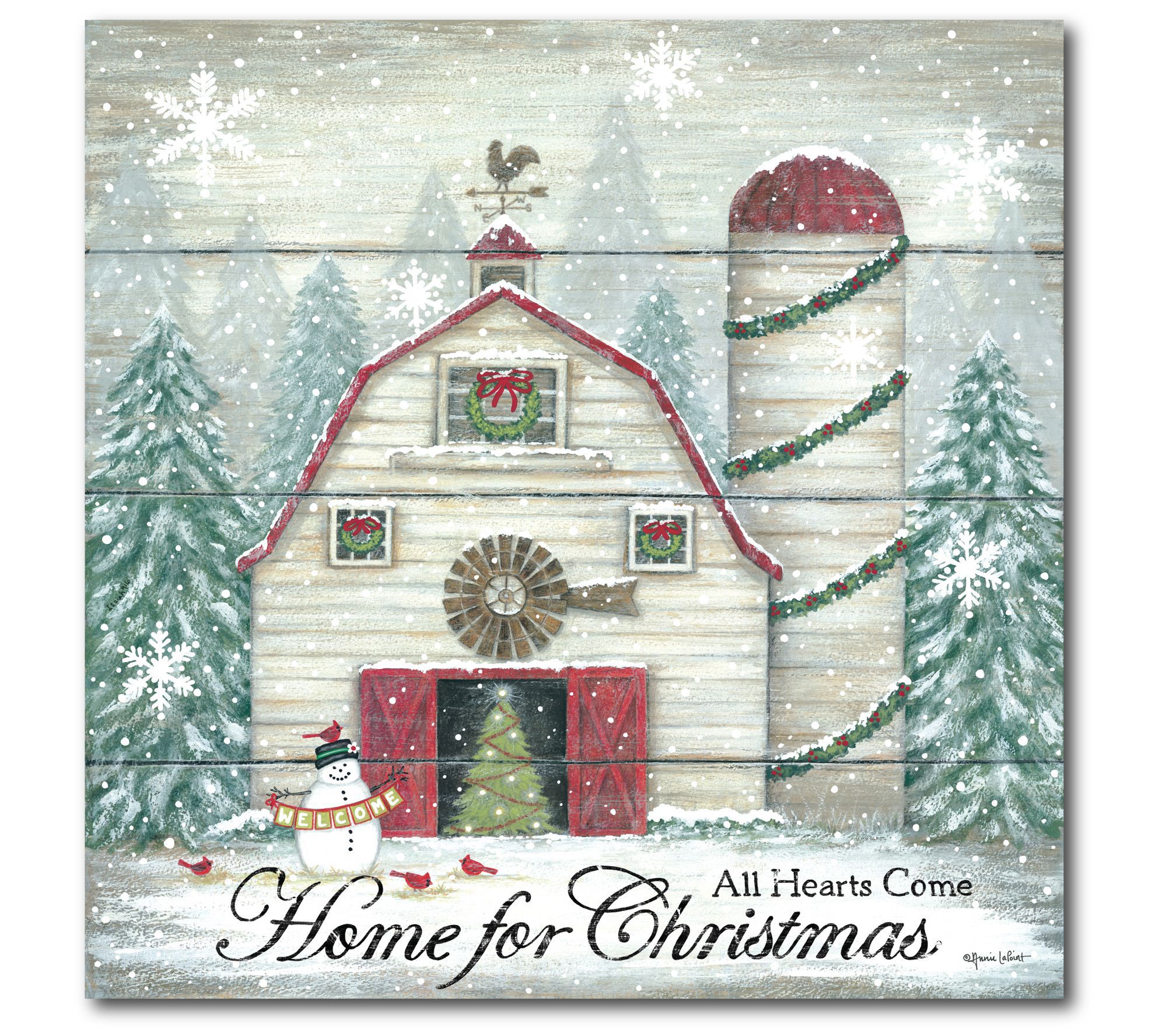 Courtside Market All hearts Home For Christmas 16x16 Canvas