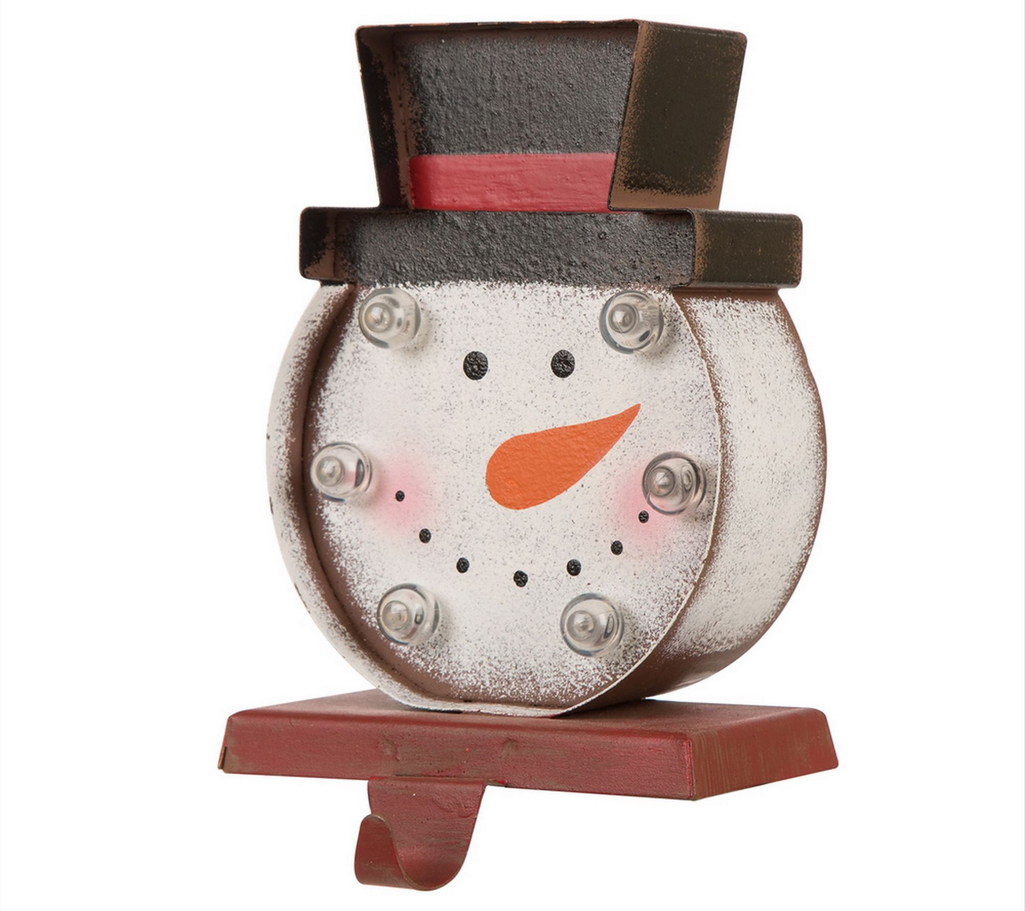 Glitzhome Galvinized LED Lighted Christmas Stocking Hanger