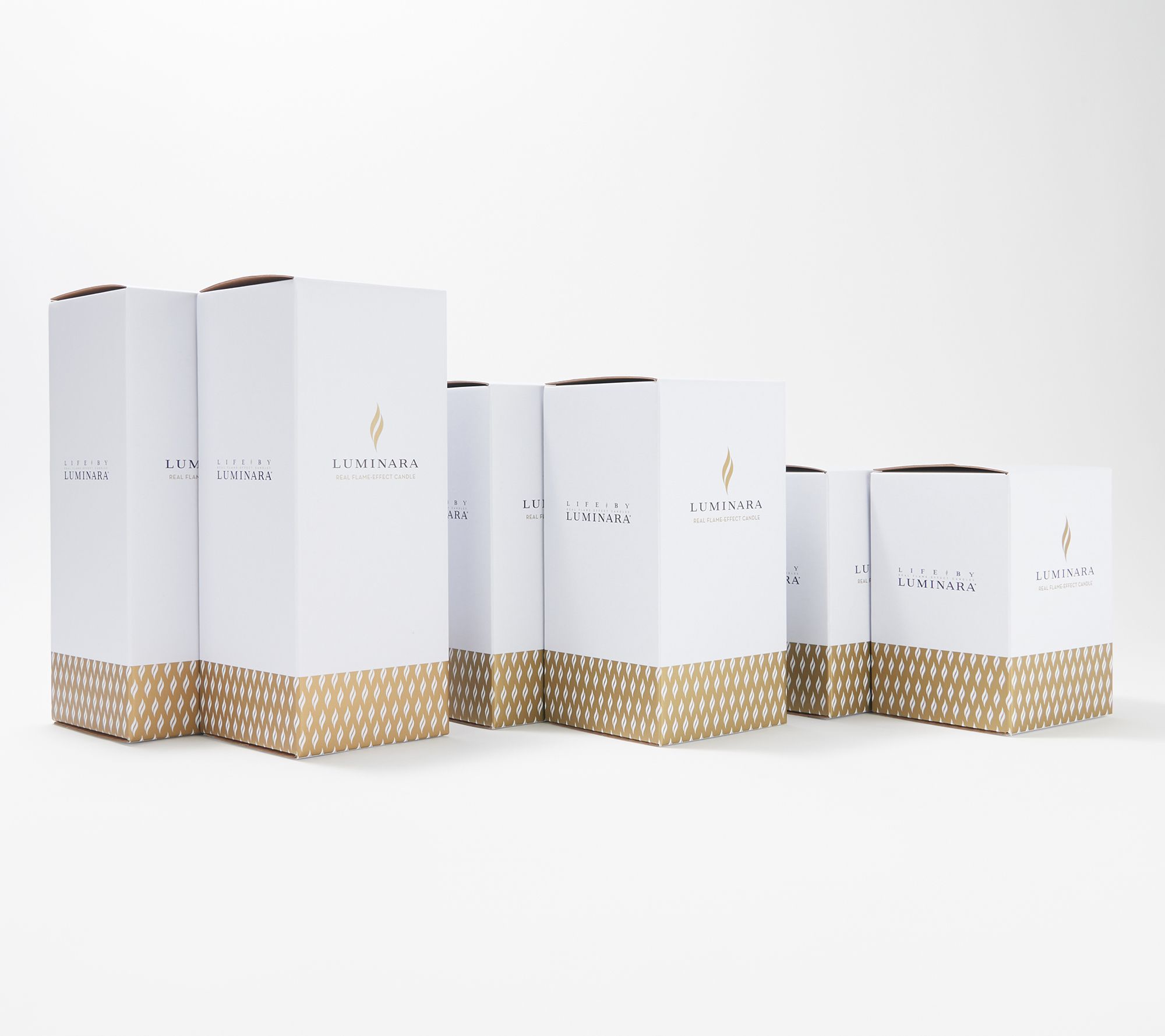 Luminara Set of 6 Assorted Pillars w/Gift Boxes & Remotes 