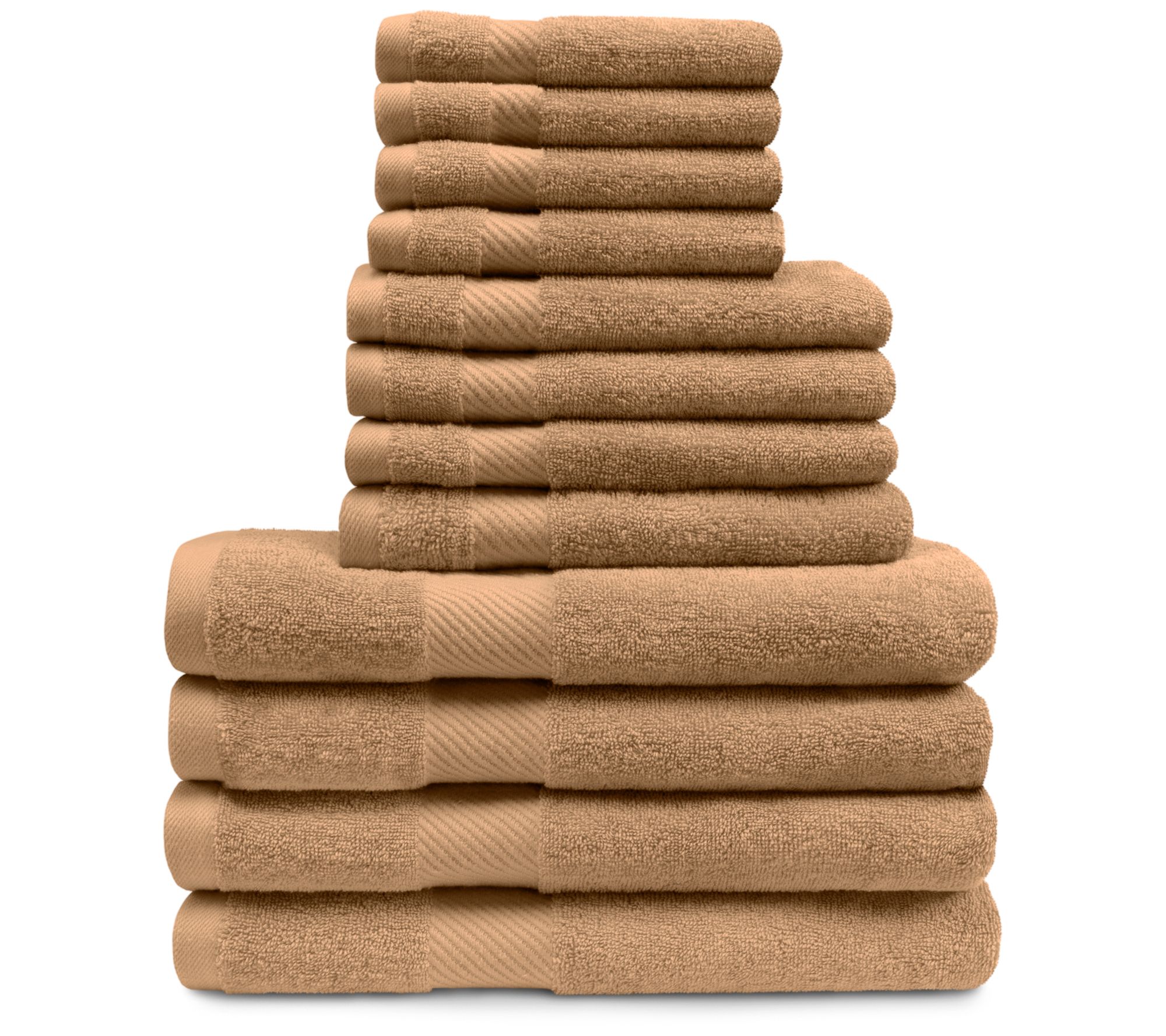Superior Plush 12-Piece Solid Egyptian Cotton Towel Set