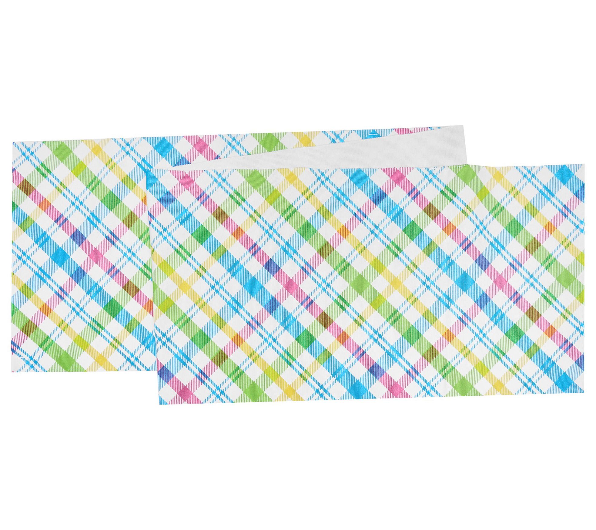 13" x 72" Spring Blossom Plaid Table Runner byValerie