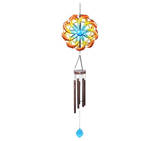 Exhart Large Dual Spinner Rainbow Wind Chime