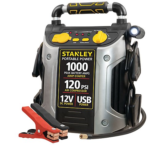 Stanley 500/1000 PEAK AMP Battery Starter, Compressor & Outle
