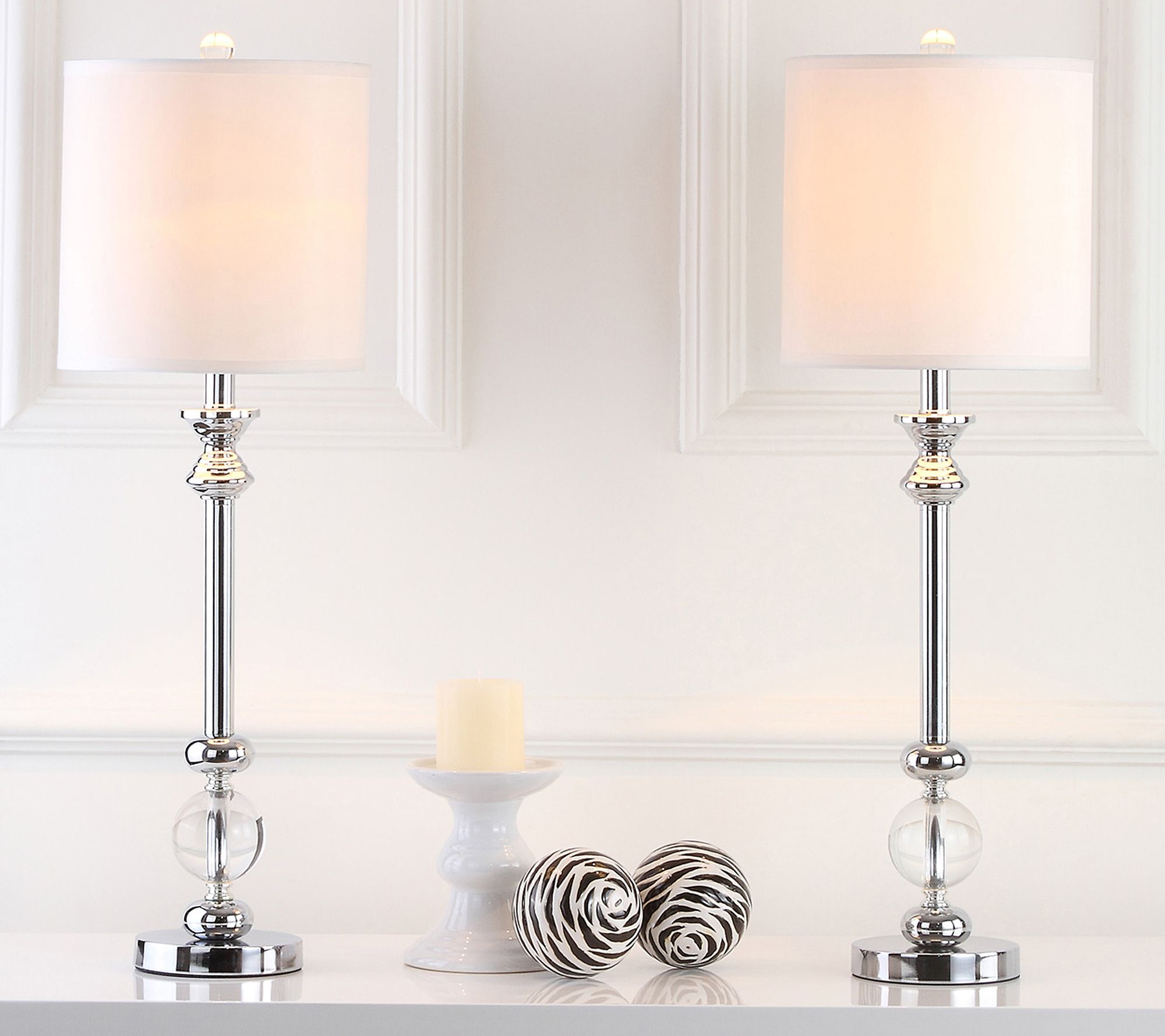 Safavieh Set of 2 Erica Crystal Candlestick Lamps