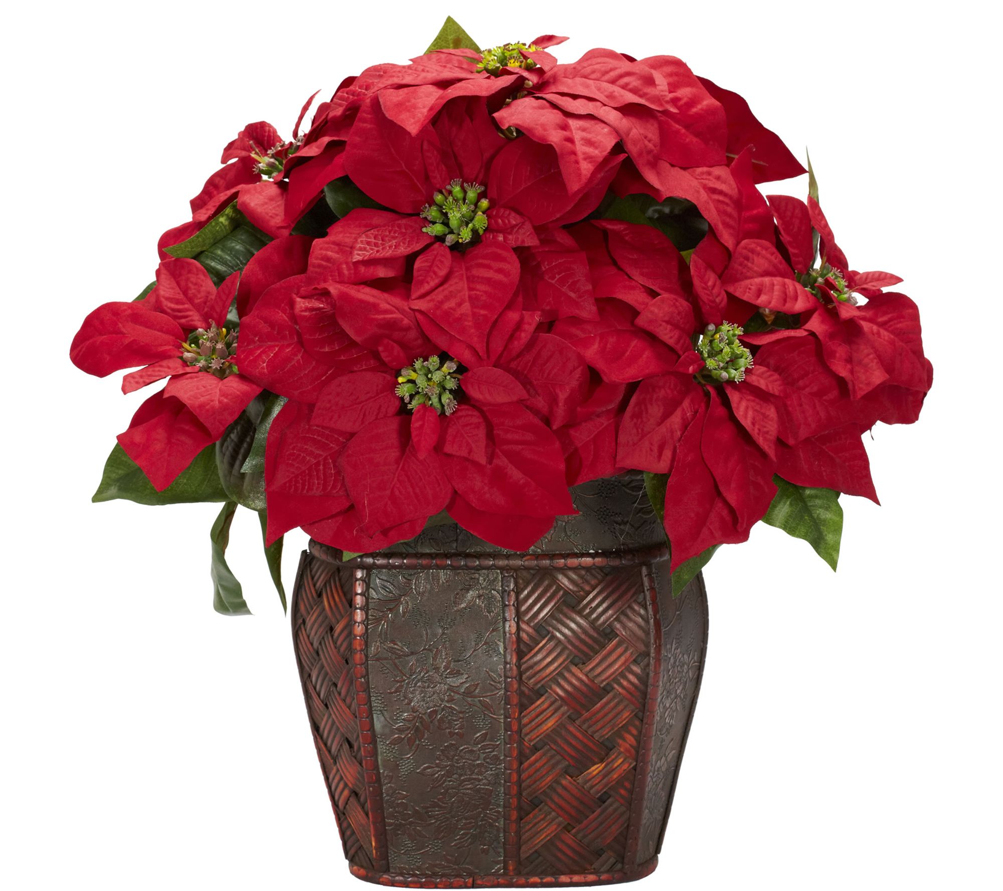 Poinsettia Decorative Vase Arrangement by Nearl y Natural