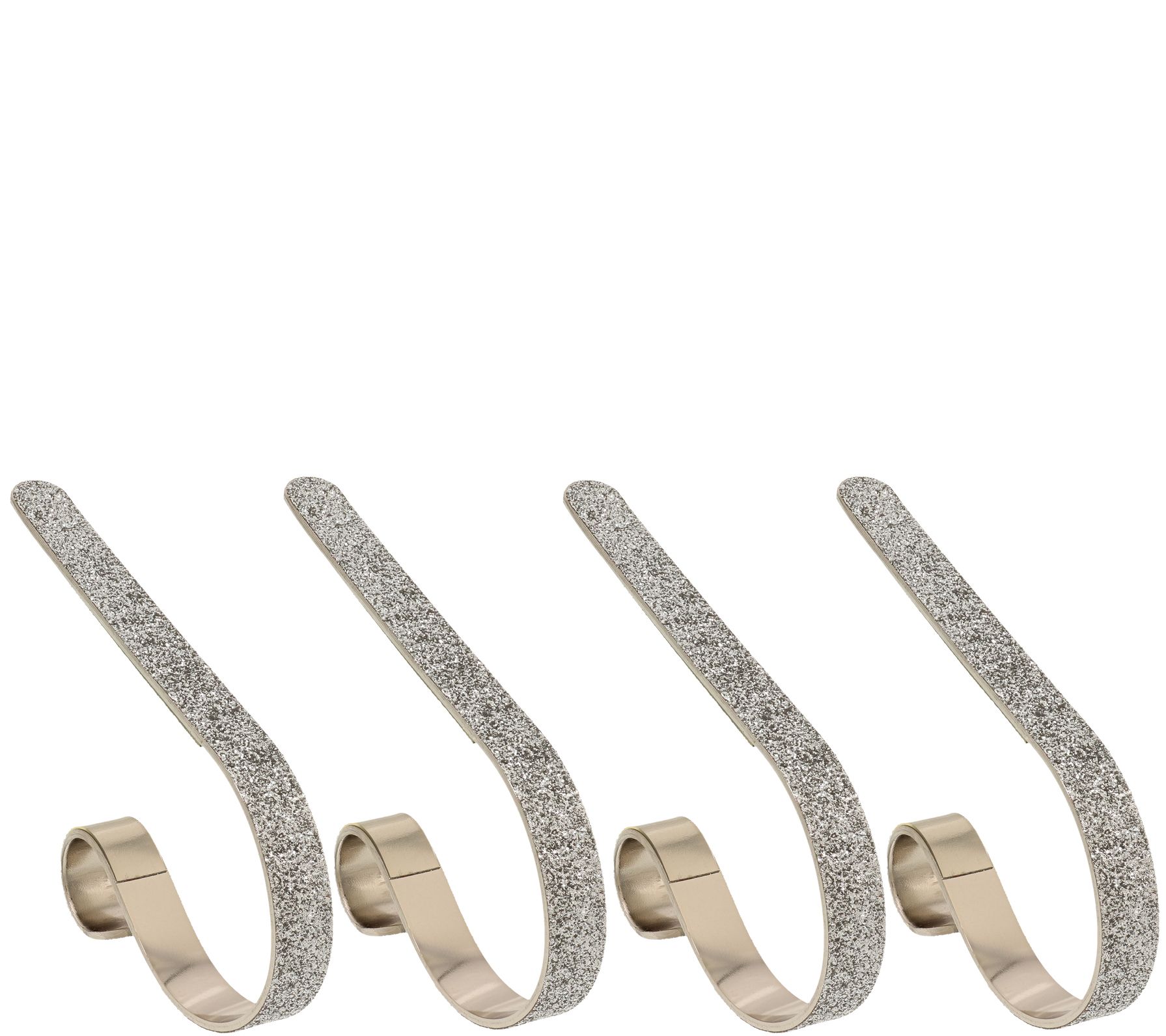 Haute Decor Set of 4 Glitter MantleClip Stocking Holders