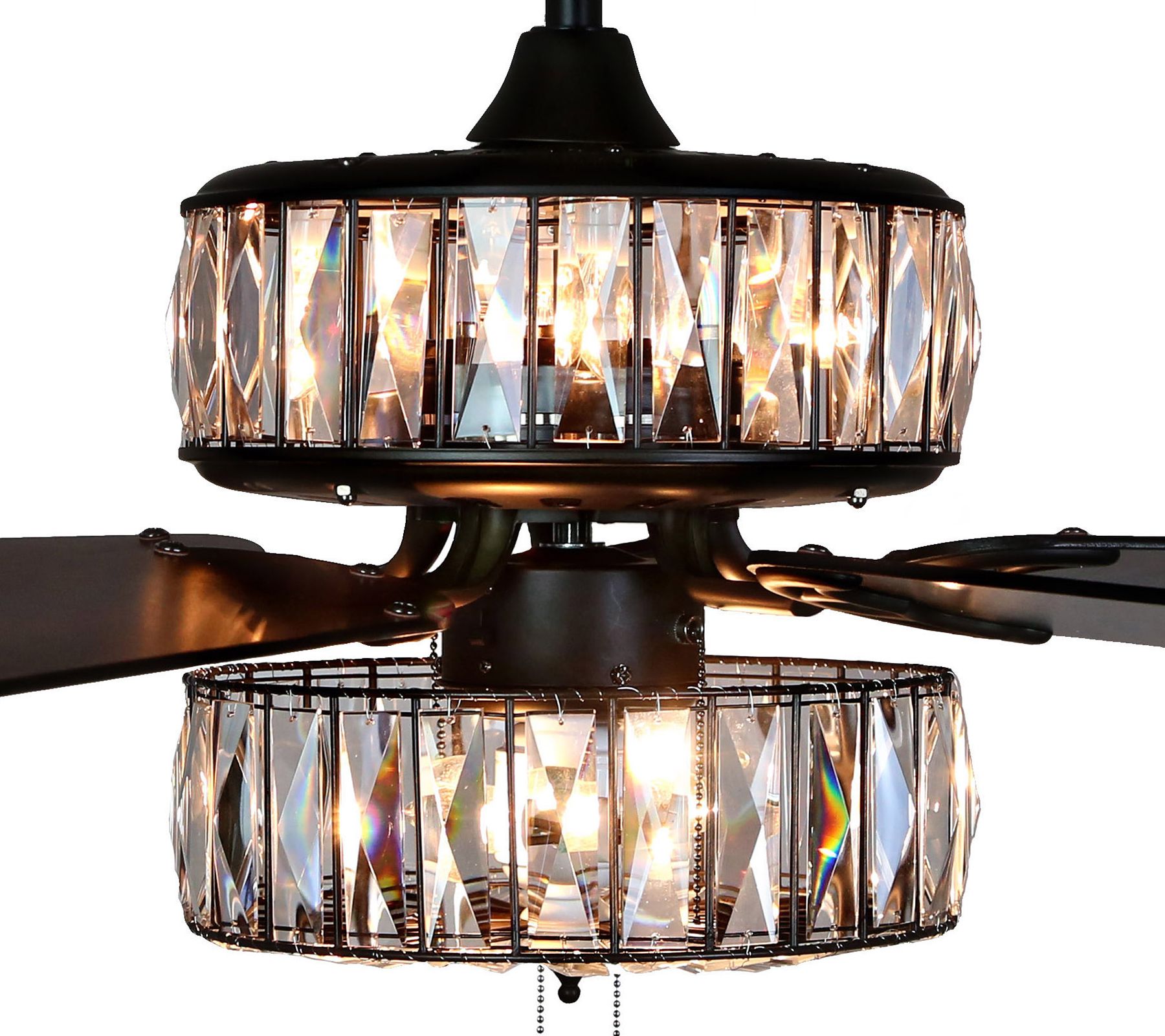 River of Goods 52"W Caged Crystal Ceiling Fan