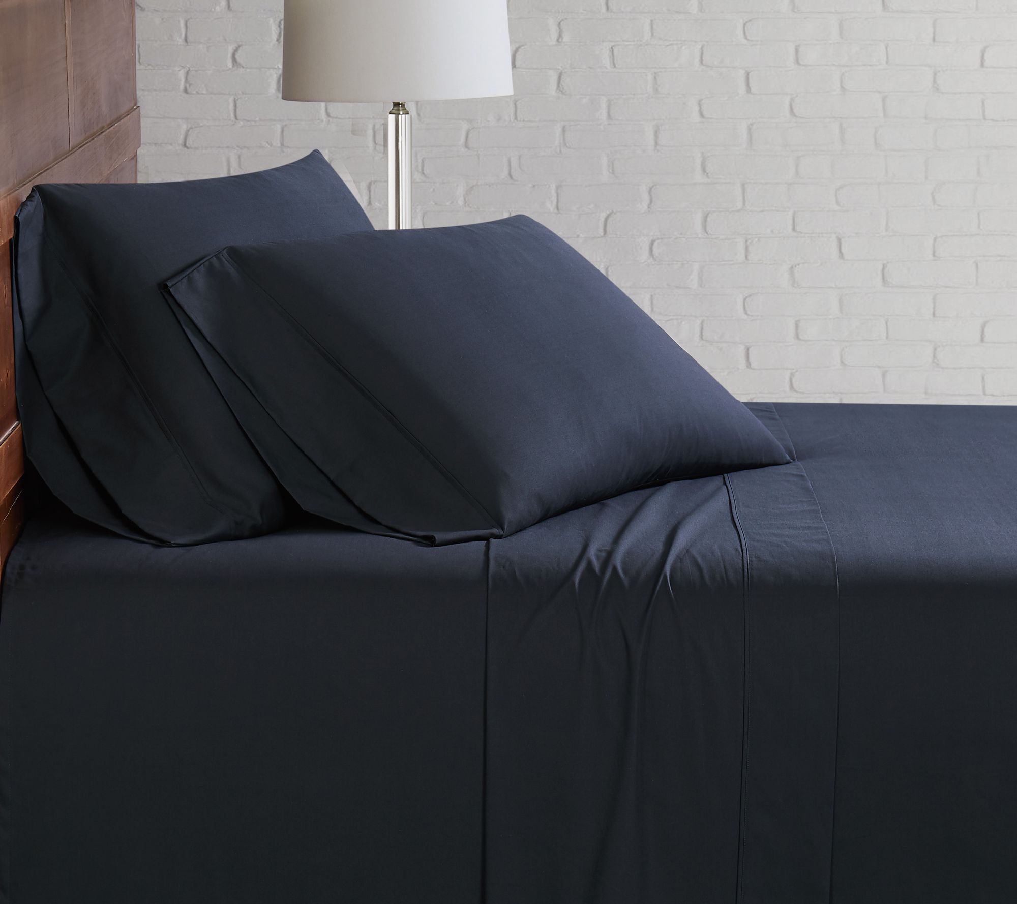 Brooklyn Loom Solid Cotton Percale Full Sheet Set