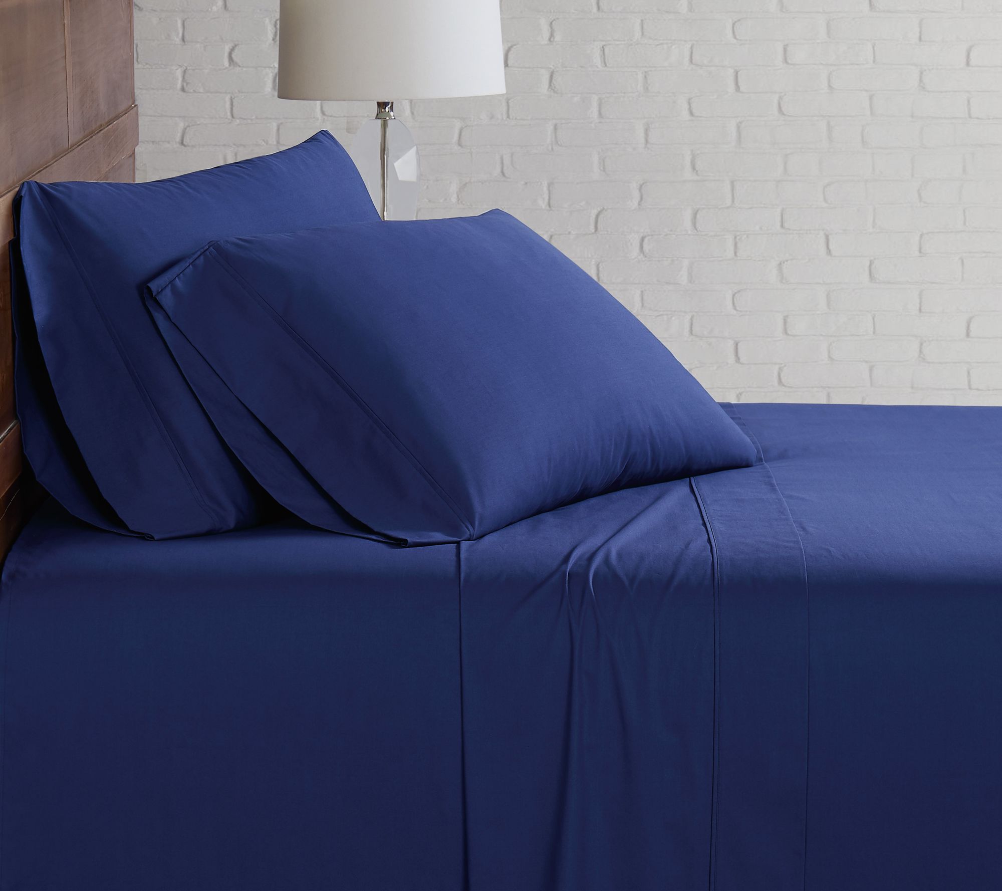 Brooklyn Loom Solid Cotton Percale Full Sheet Set