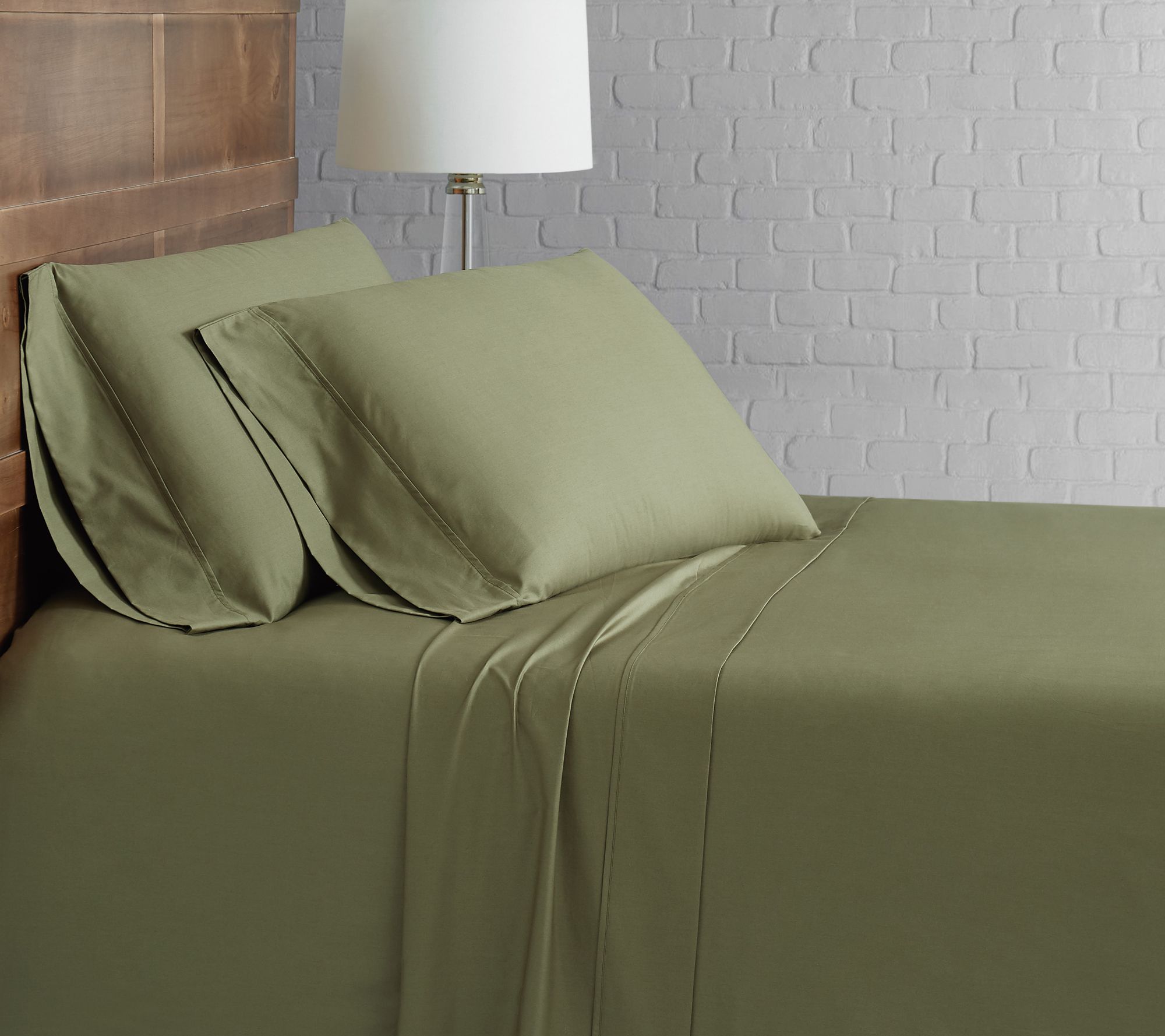 Brooklyn Loom Solid Cotton Percale Full Sheet Set