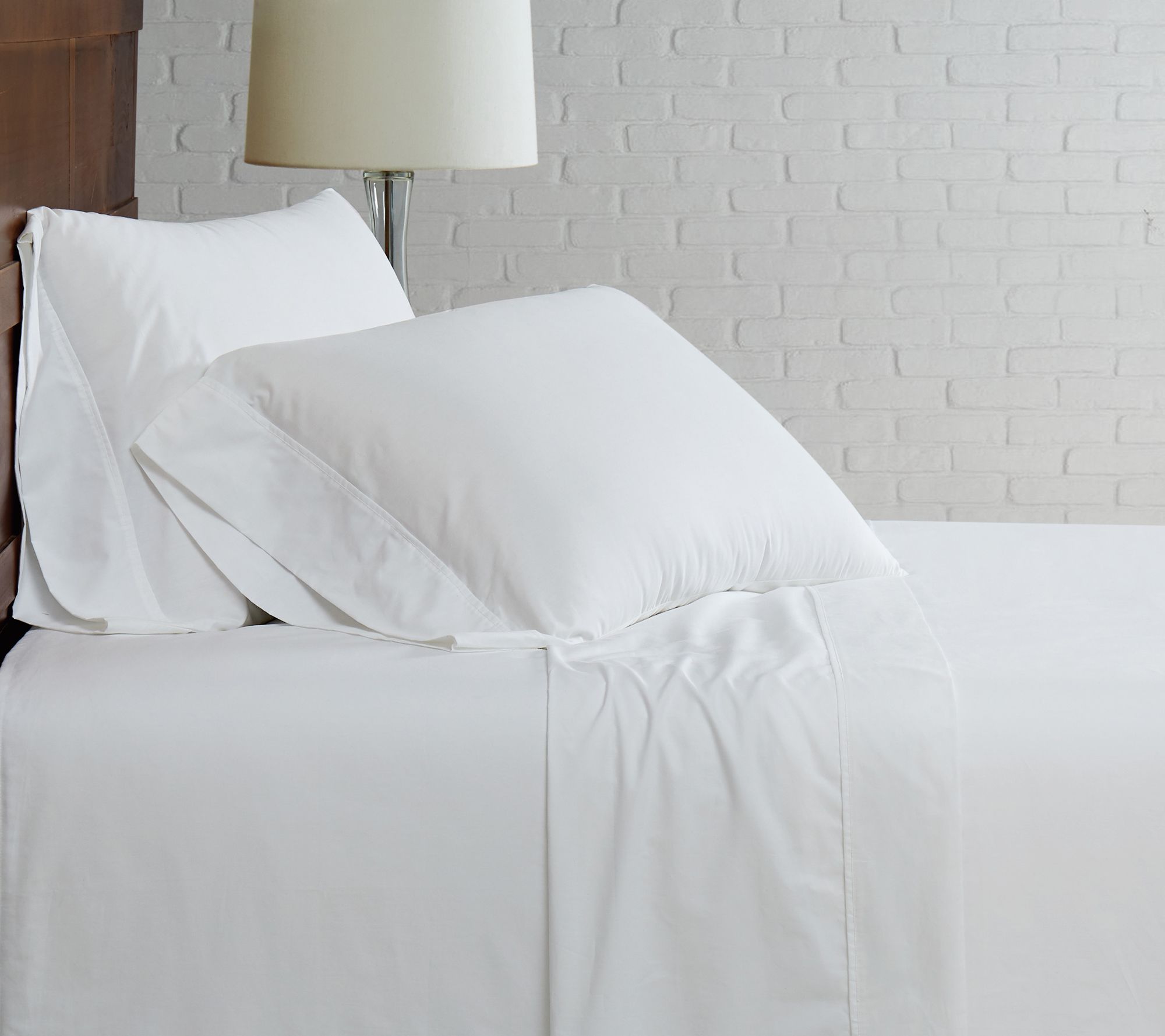 Brooklyn Loom Solid Cotton Percale Full Sheet Set