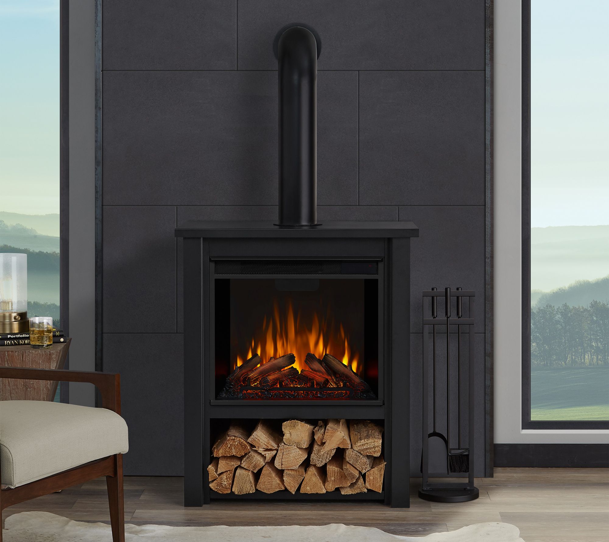 Real Flame Hollis Electric Fireplace Qvc Com