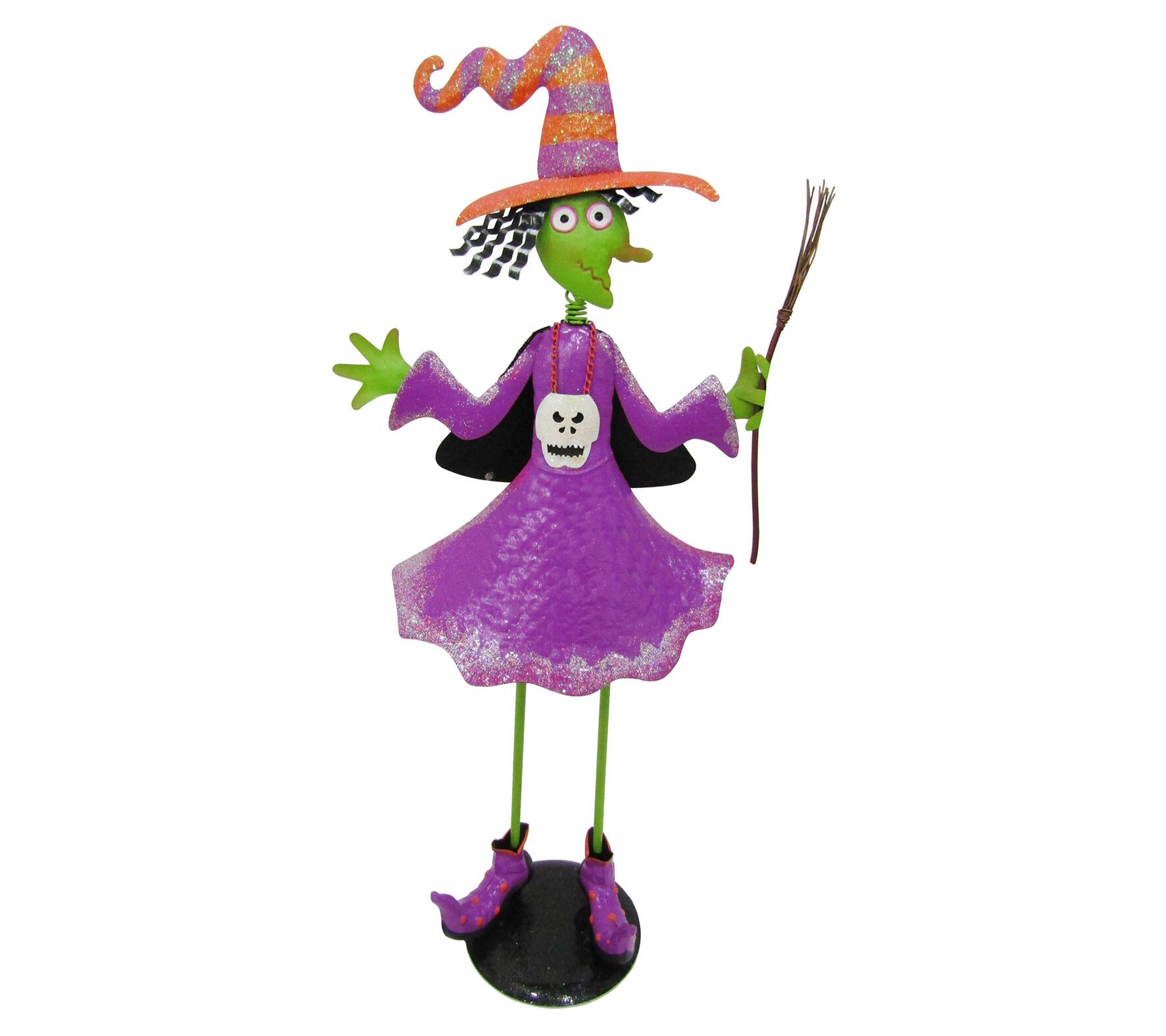 Haunted Hill Farm 28" Iron Witch Holding Broomstick