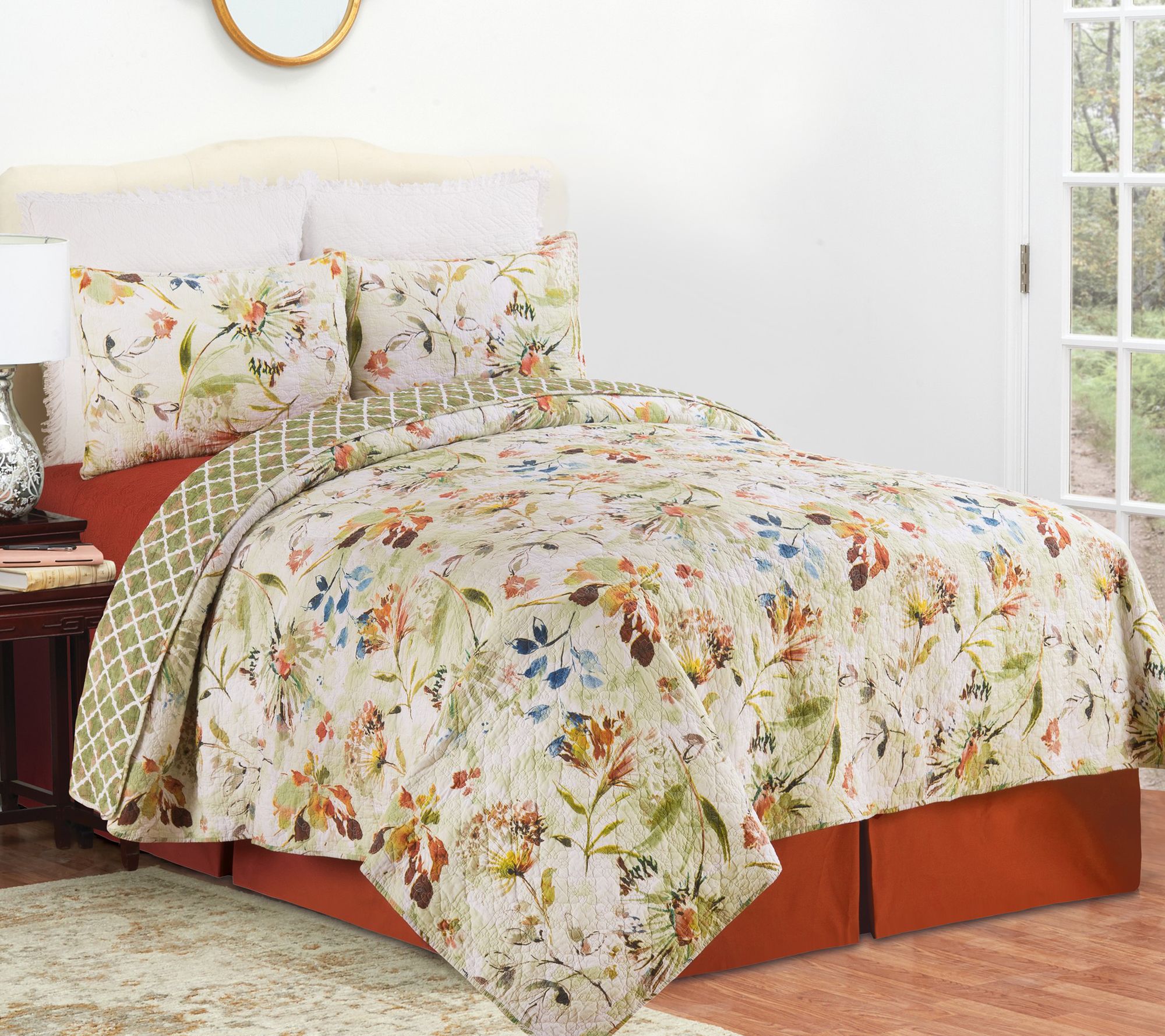 C&F Home Watercolor Floral King Quilt Set