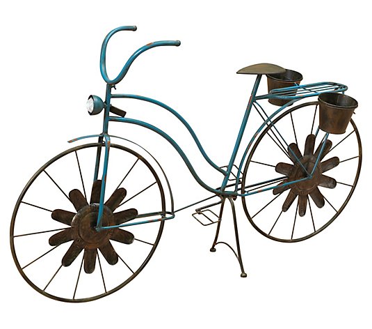 Solar-Powered Metal Bicycle Planter by Gerson Co.